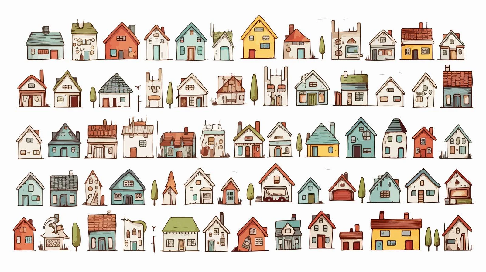 House Set Vector Cartoon Illustration — free download from Dotvec