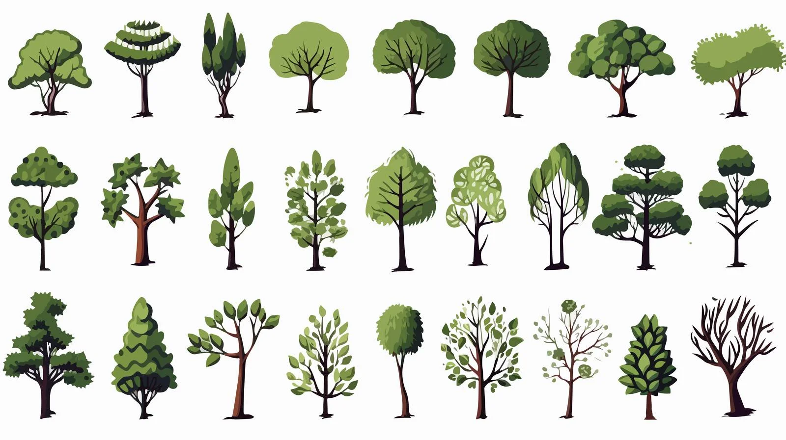 Hand-drawn Tree Doodles Set — free download from Dotvec