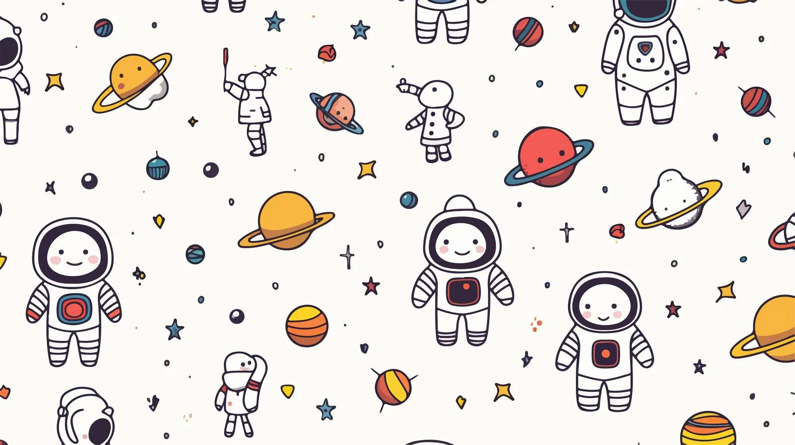 Astronauts Seamless Pattern — free download from Dotvec