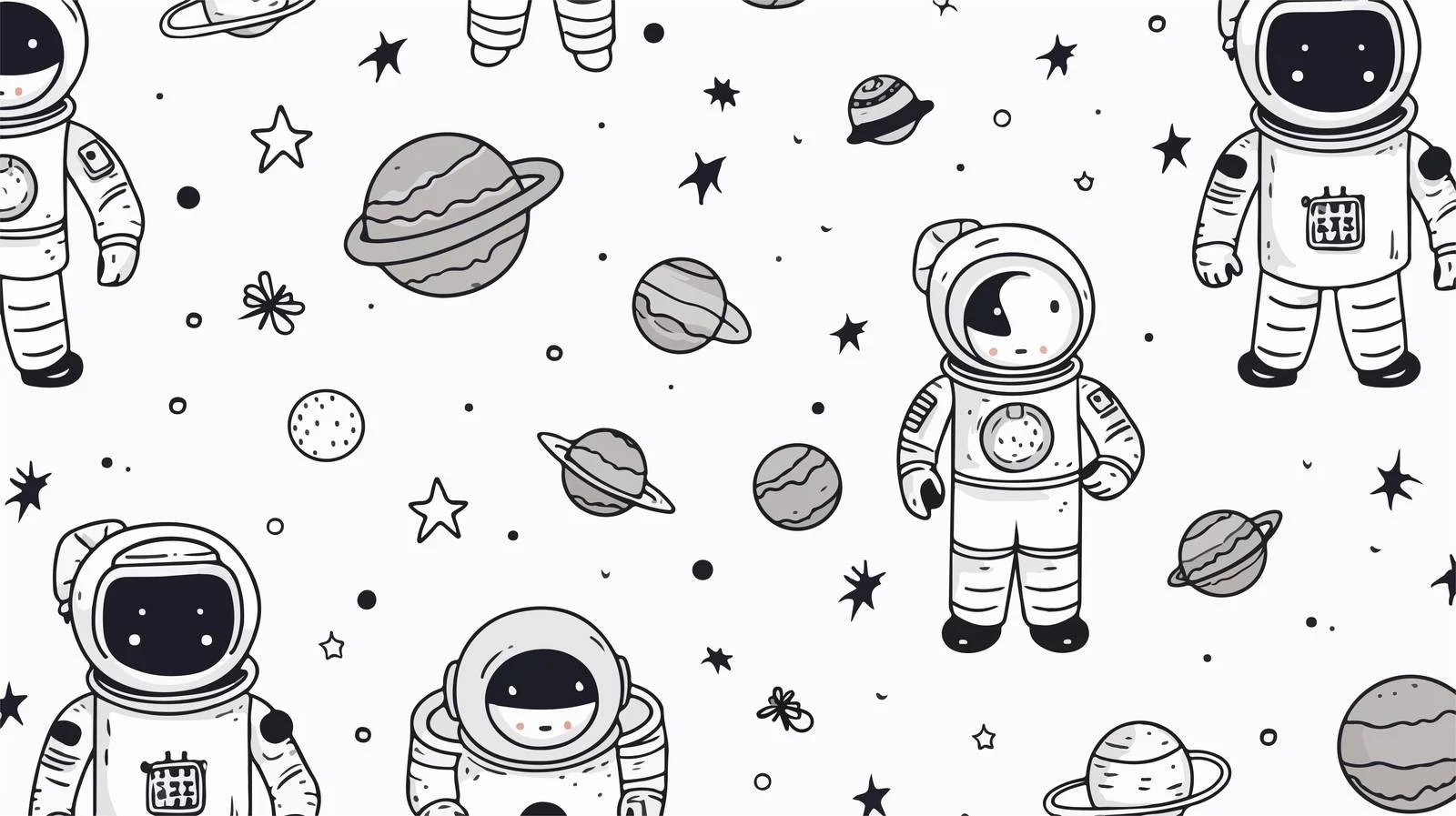 Space Astronauts Seamless Pattern Vector Design — free download from Dotvec