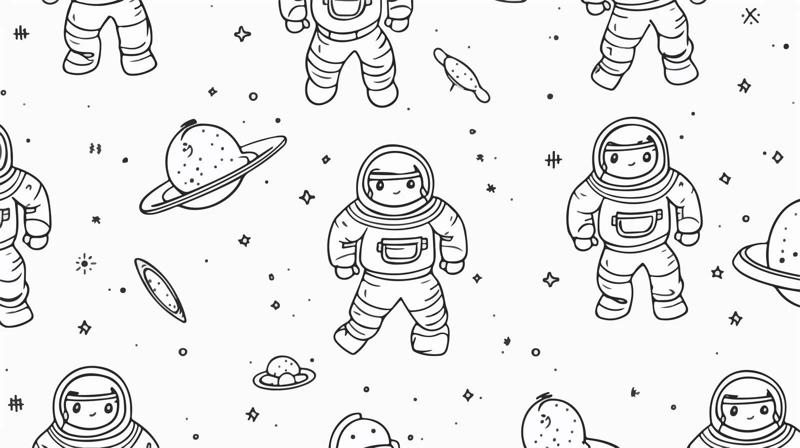 Hand-Drawn Astronauts Seamless Pattern Design — free download from Dotvec