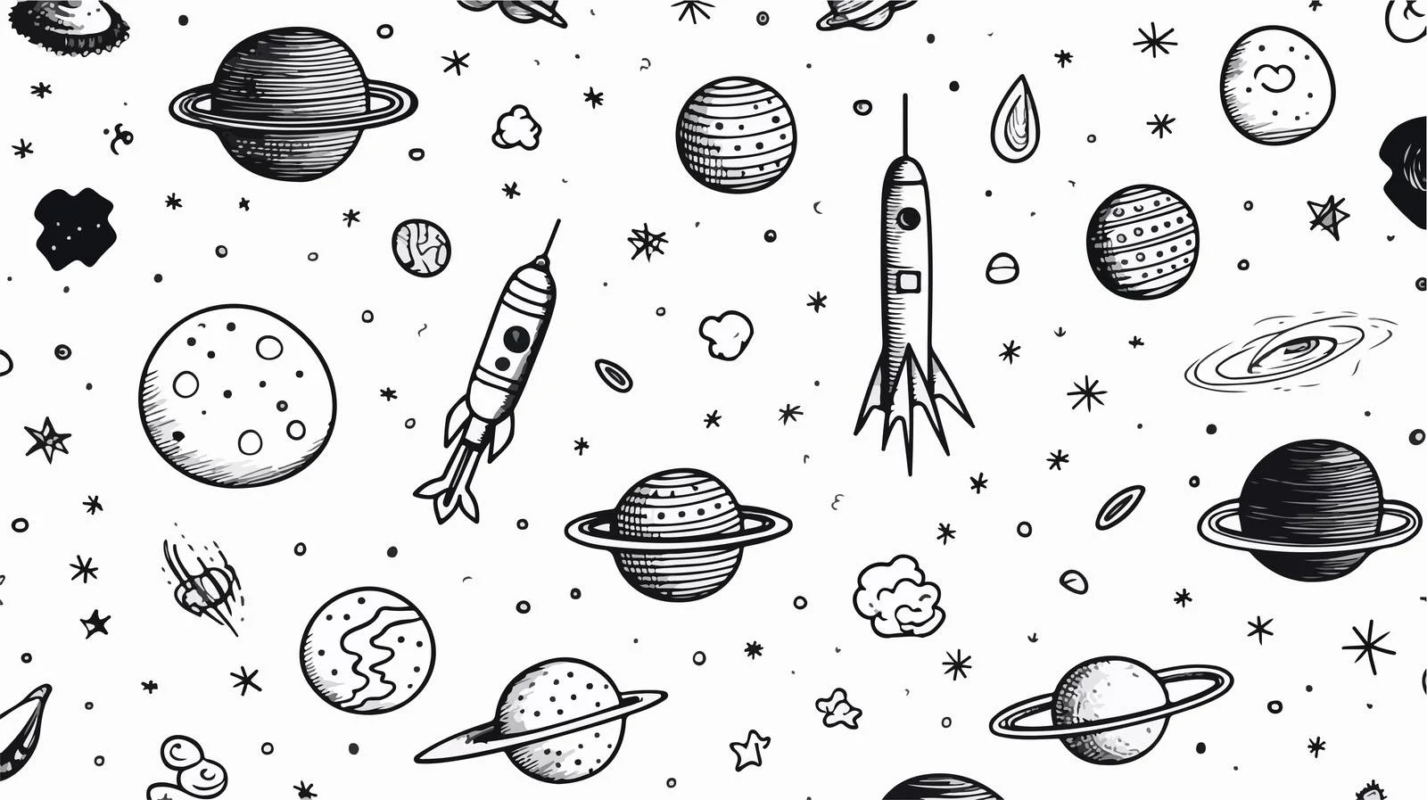 Celestial Hand-Drawn Seamless Pattern Design — free download from Dotvec