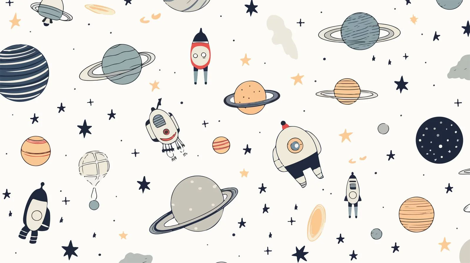 Celestial Hand-Drawn Seamless Design Eclipsed — free download from Dotvec