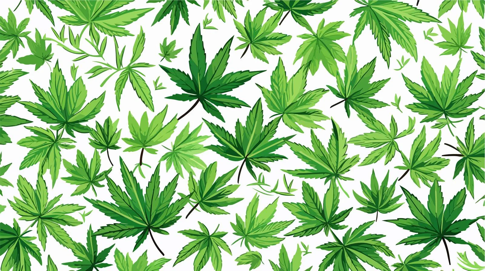 Hand-drawn Cannabis Elements Seamless Pattern — free download from Dotvec