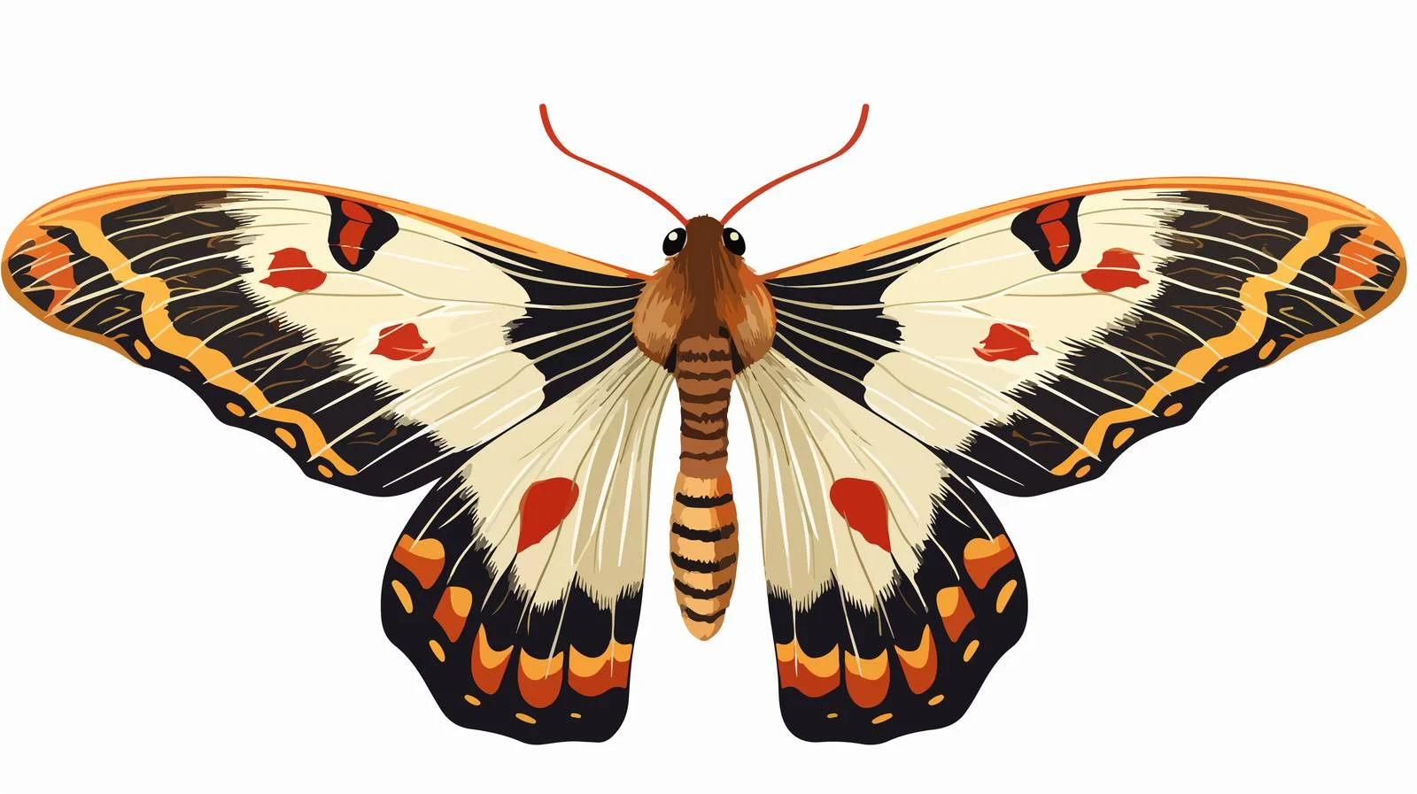 Exquisite Hand-Drawn Flying Moth Beauty — free download from Dotvec