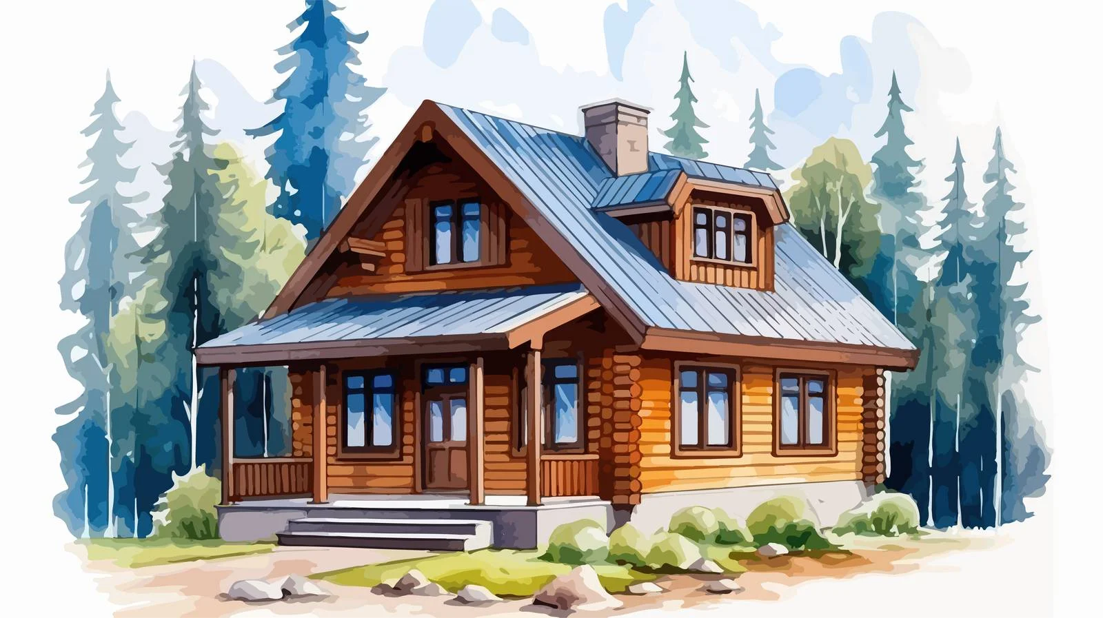 Charming hand-drawn modern private house — free download from Dotvec