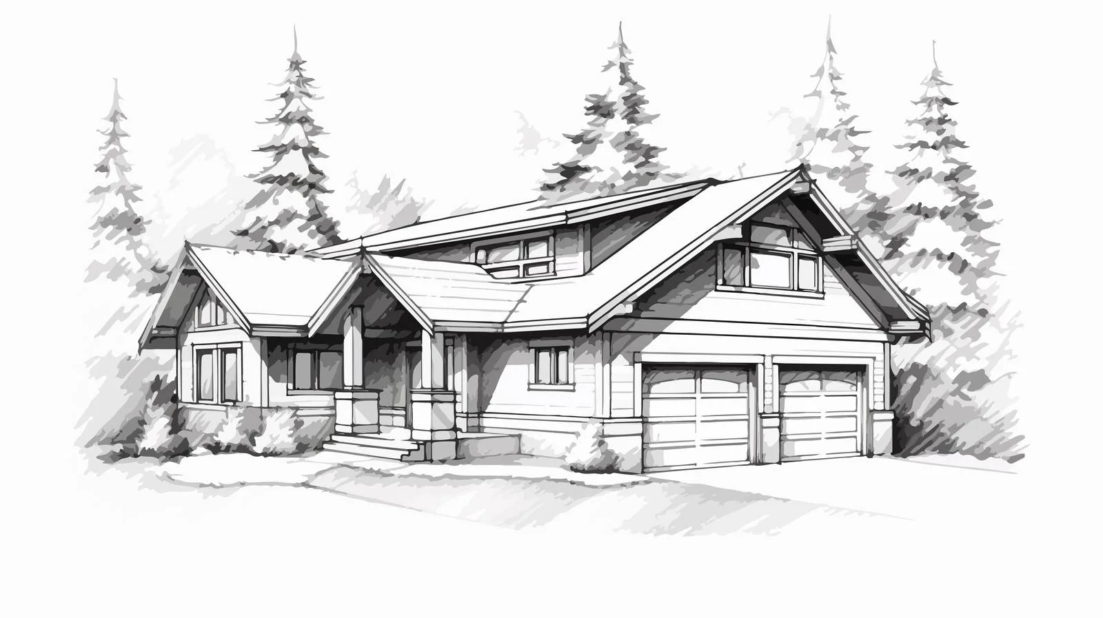 Charming Hand-Drawn Country Home — free download from Dotvec