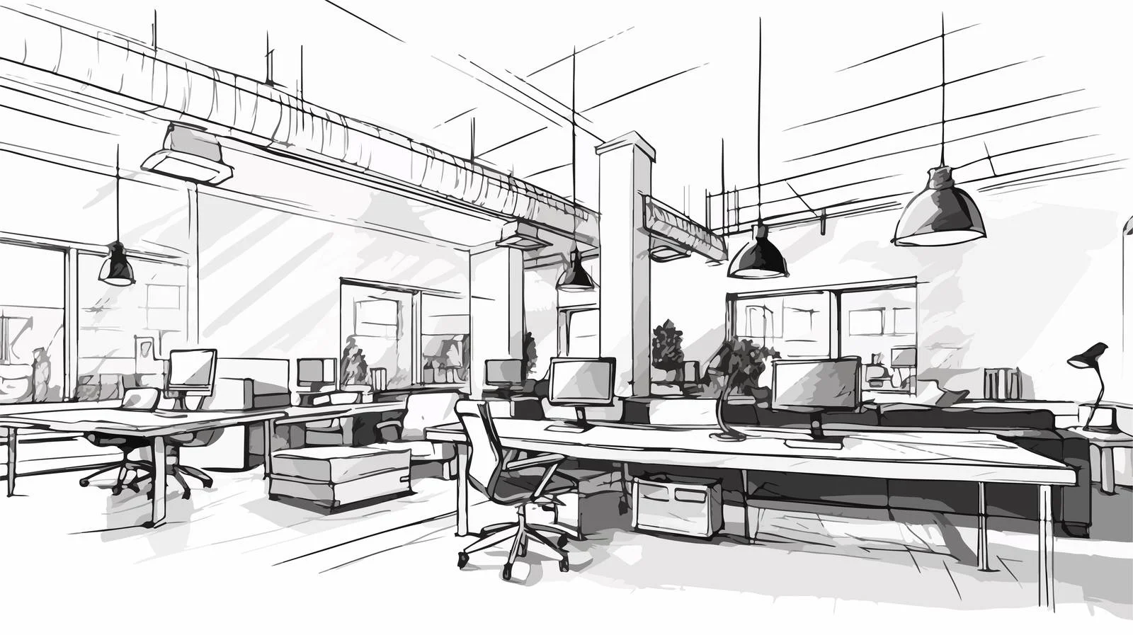 Collaborative Workspace in Contemporary Office Setting — free download from Dotvec