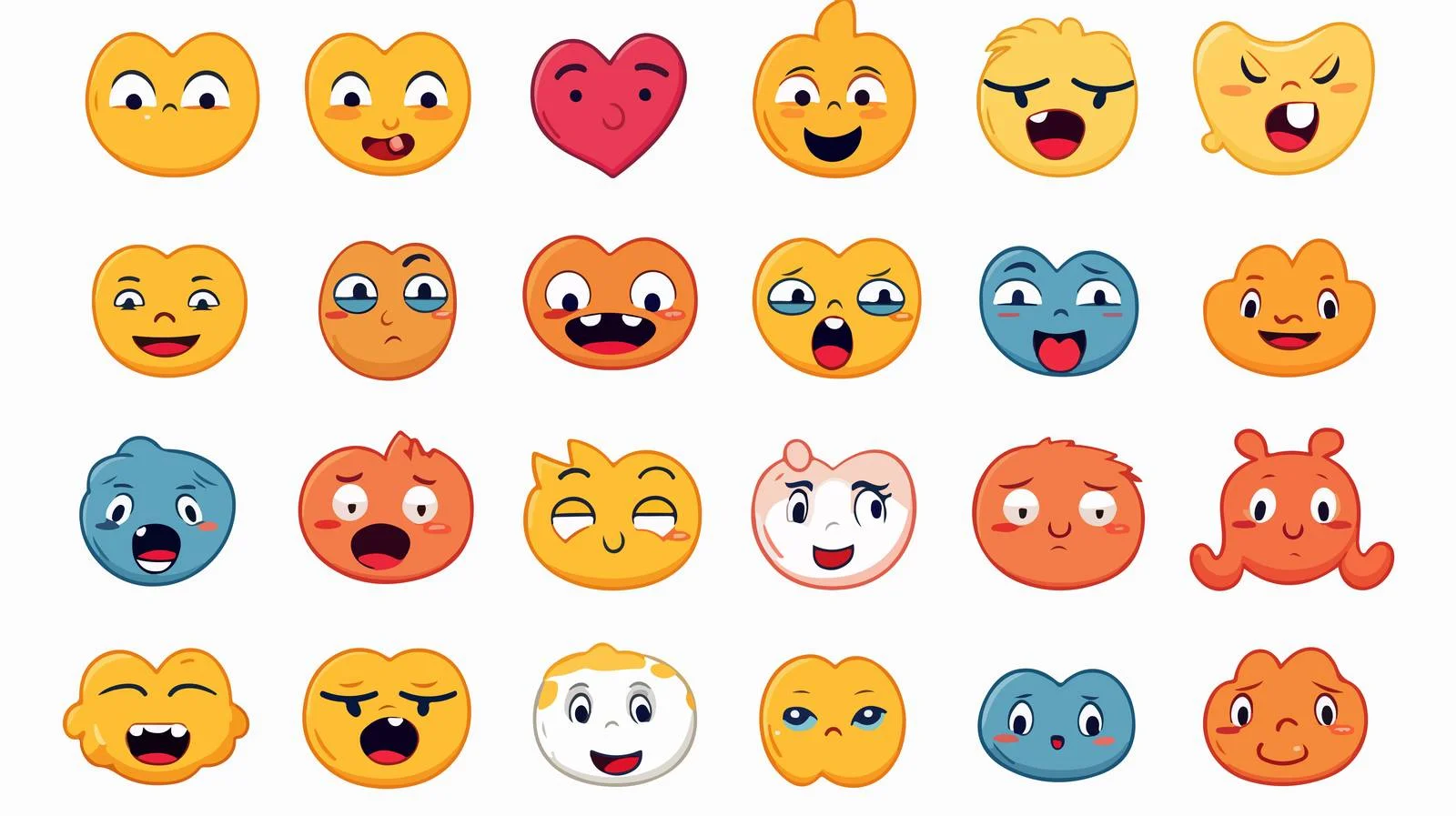 Cute Emoticon Faces for Messaging — free download from Dotvec