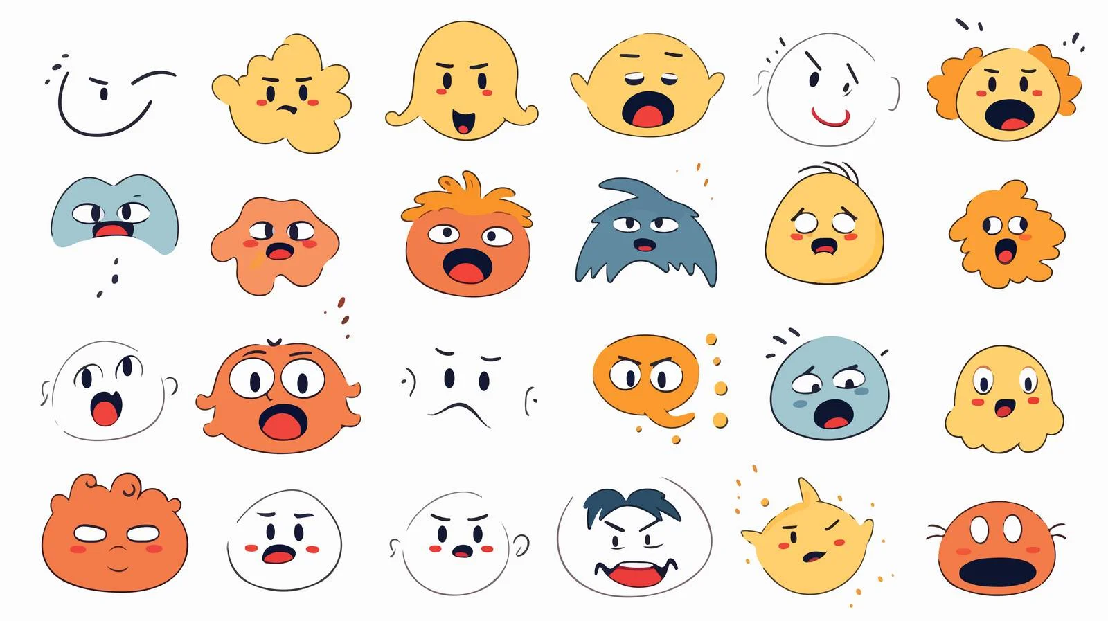 Cute Expression Faces for Sending Messages — free download from Dotvec