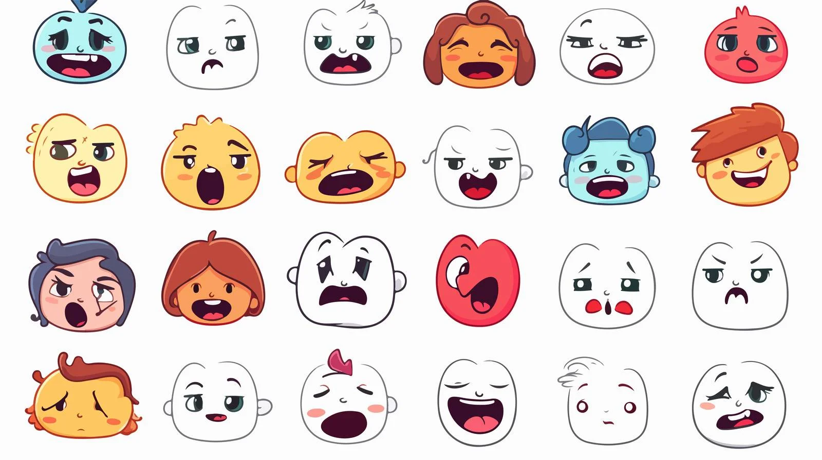 Hand-Drawn Emoticons for Sending Messages — free download from Dotvec