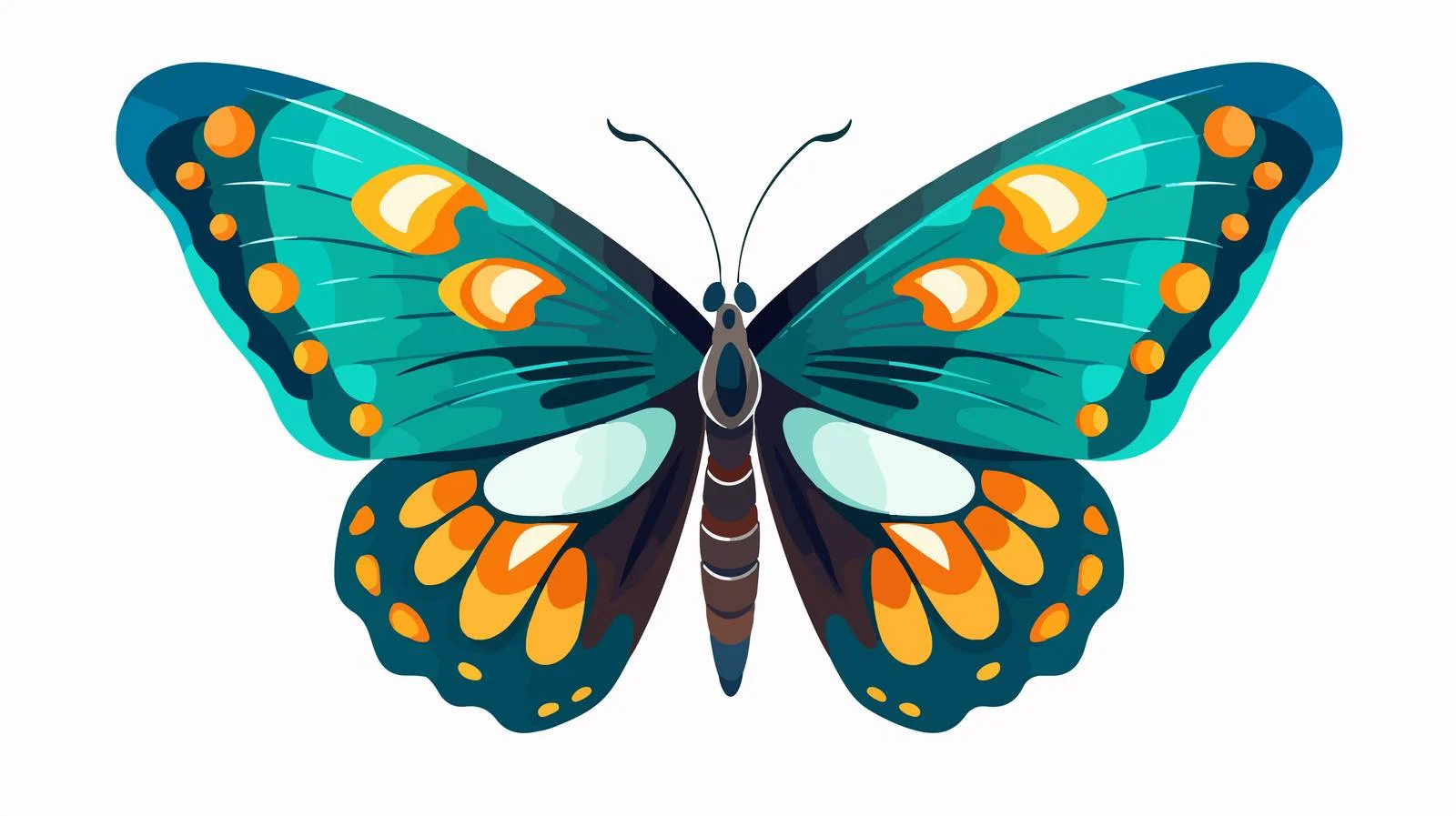 Exquisite Hand-Drawn Butterfly with Vibrant Wings — free download from Dotvec