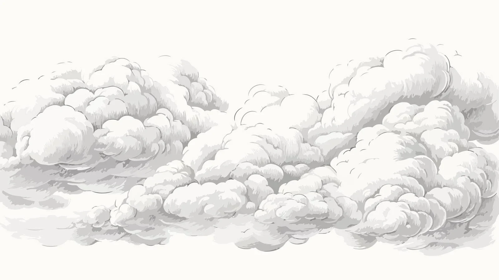 Serene Hand-Drawn Skyline with Soft Clouds — free download from Dotvec