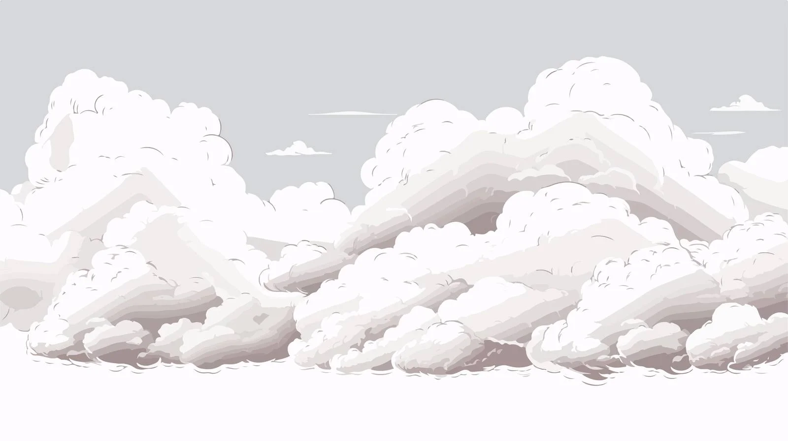 Serene Hand-Drawn Cloudscape Landscape — free download from Dotvec