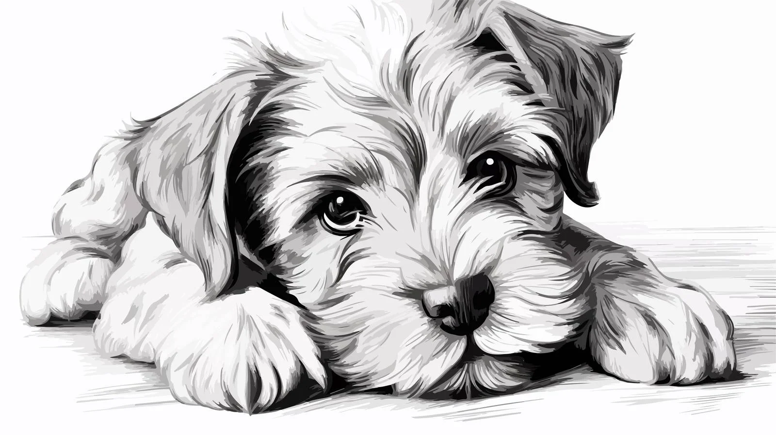 Hand Drawn Schnauzer Portrait — free download from Dotvec