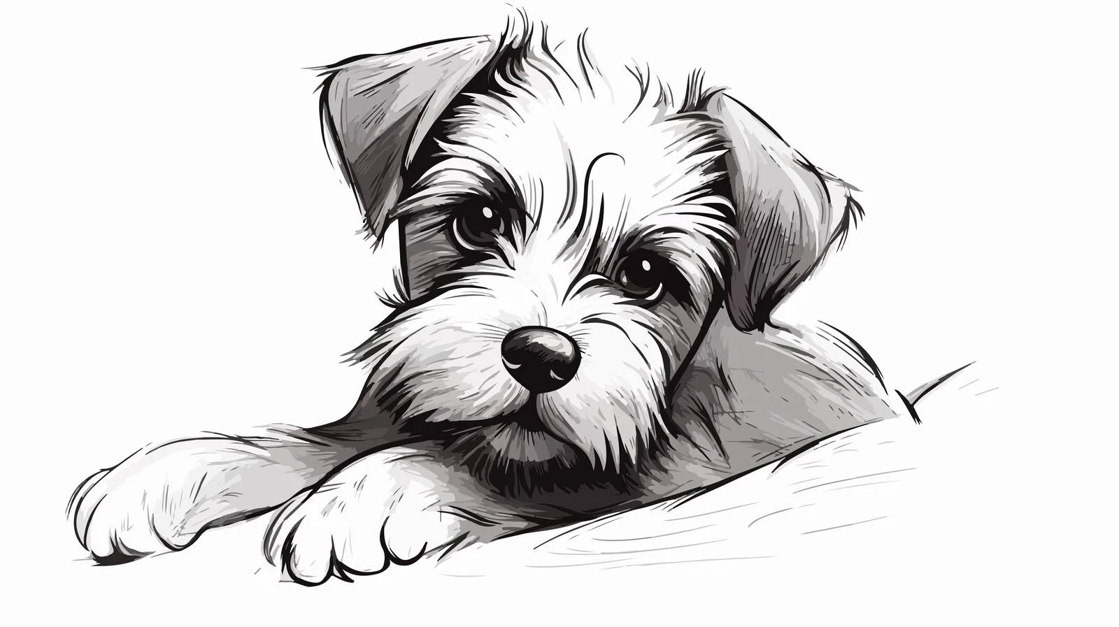 Hand Drawn Schnauzer Portrait — free download from Dotvec