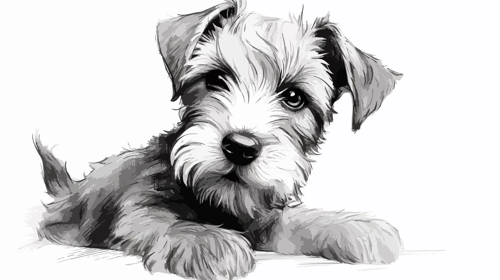 Adorable Schnauzer Face Drawing — free download from Dotvec
