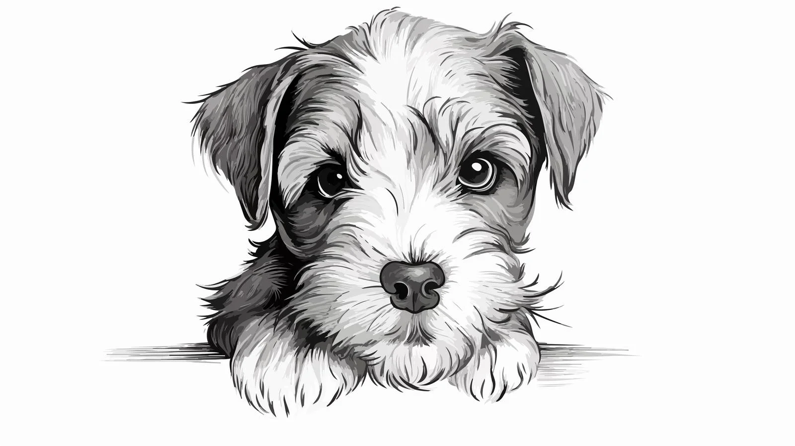 Hand-Drawn Schnauzer Portrait — free download from Dotvec