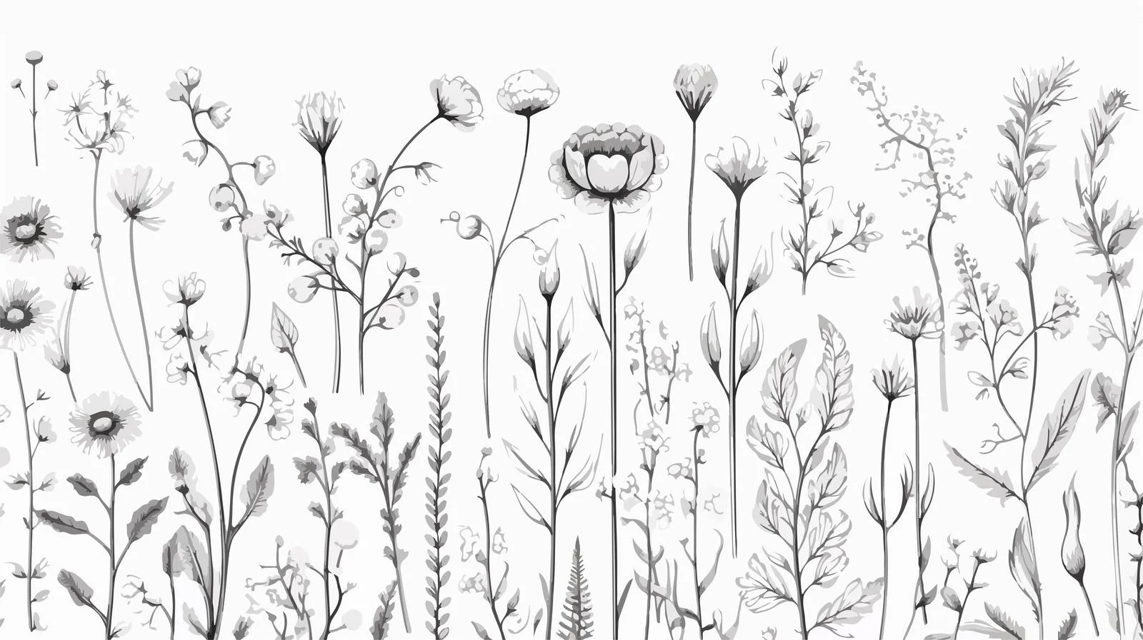 Elegant Monochrome Floral Seamless Pattern — free download from Dotvec