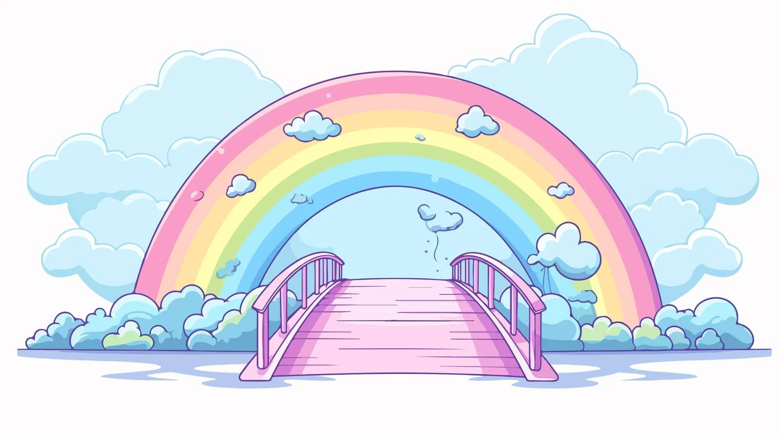 Pastel Rainbow Bridge Vector Illustration — free download from Dotvec
