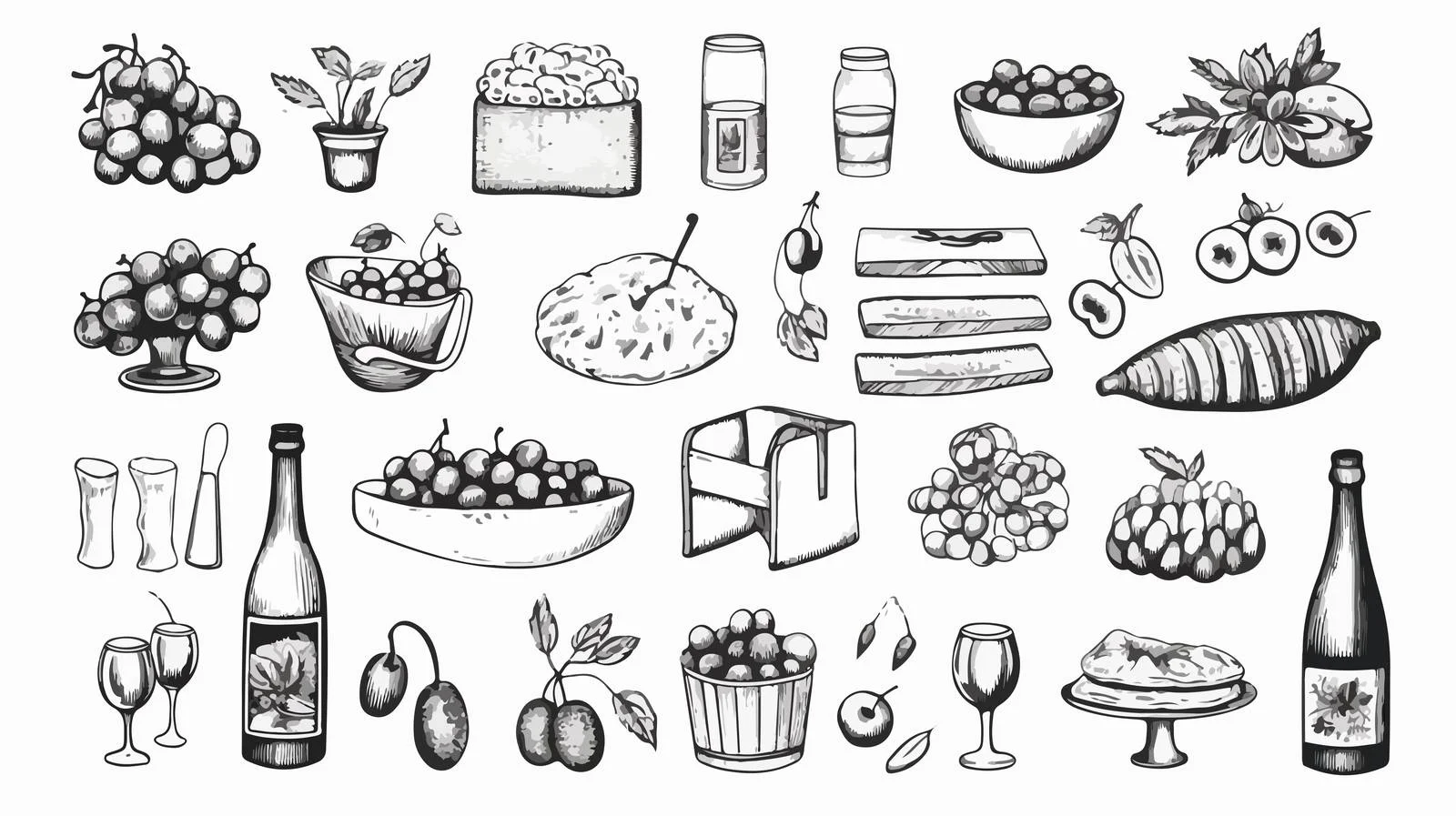Charming hand-drawn picnic essentials illustration — free download from Dotvec