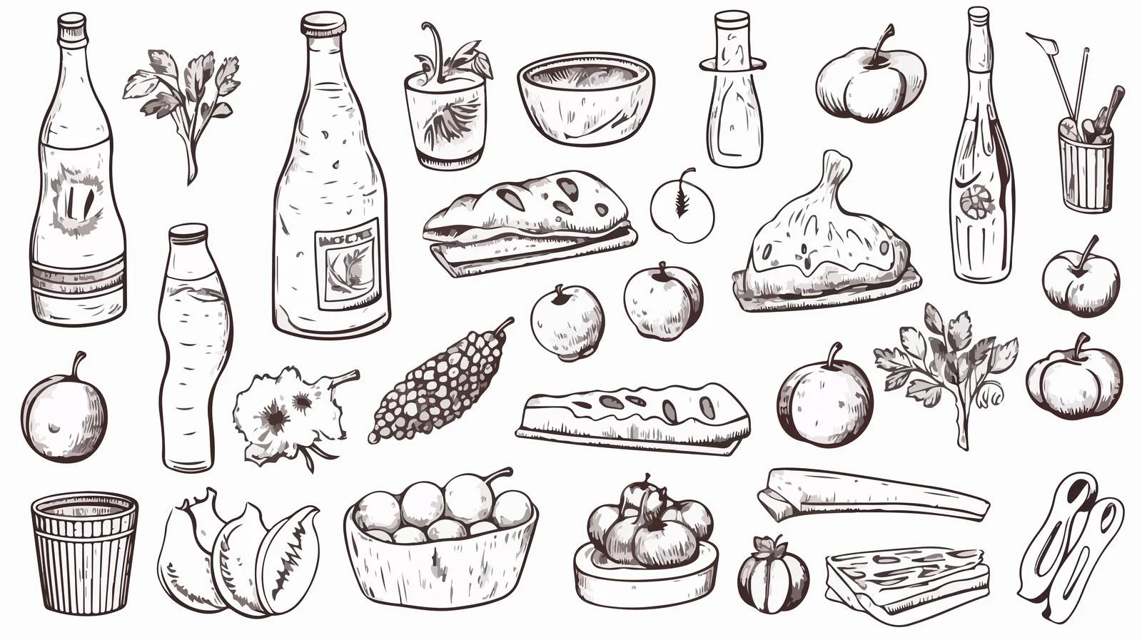 Charming Hand-Drawn Picnic Essentials Collection — free download from Dotvec