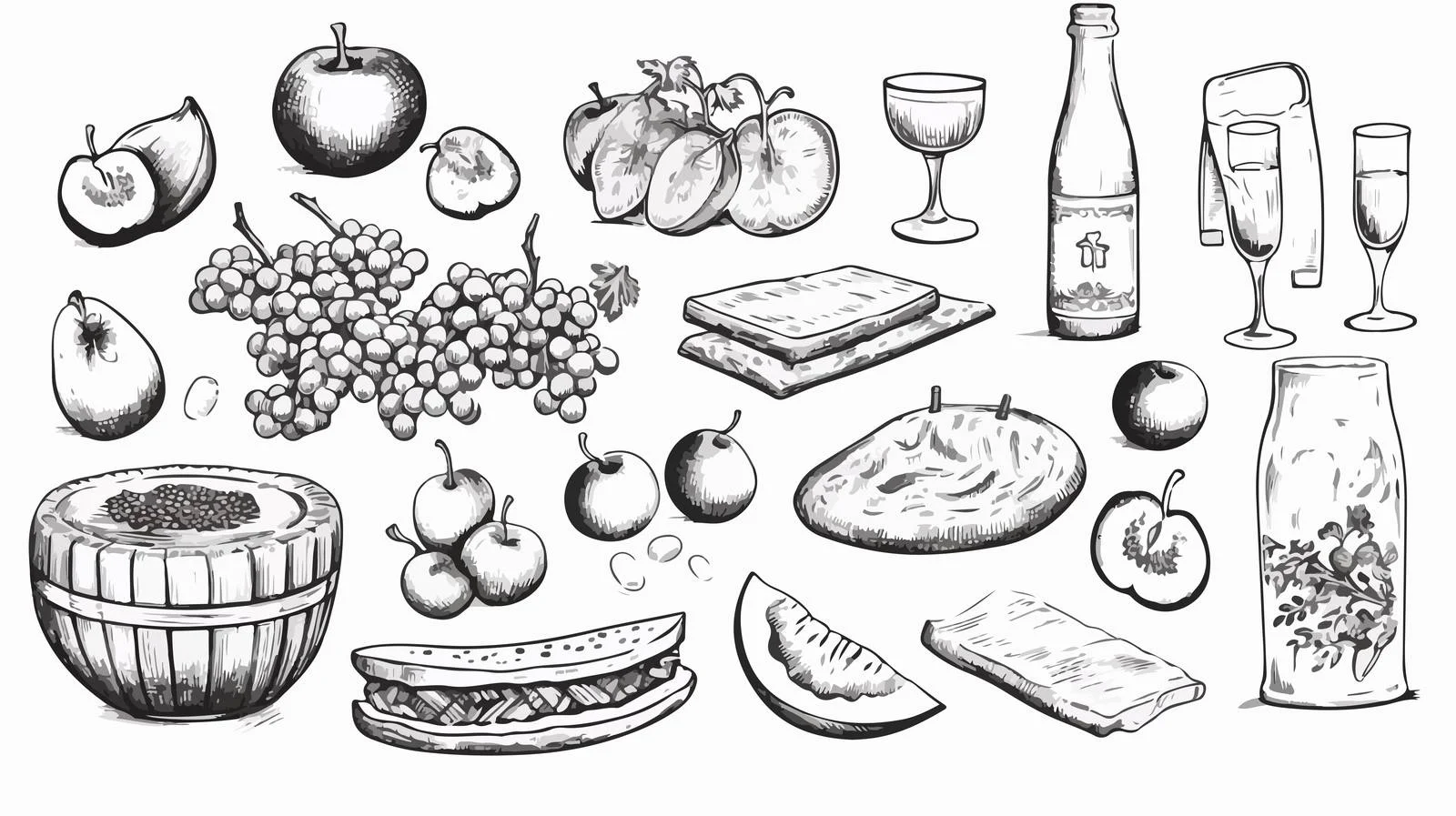 Picnic Items Hand-Drawn Collection Assortment — free download from Dotvec