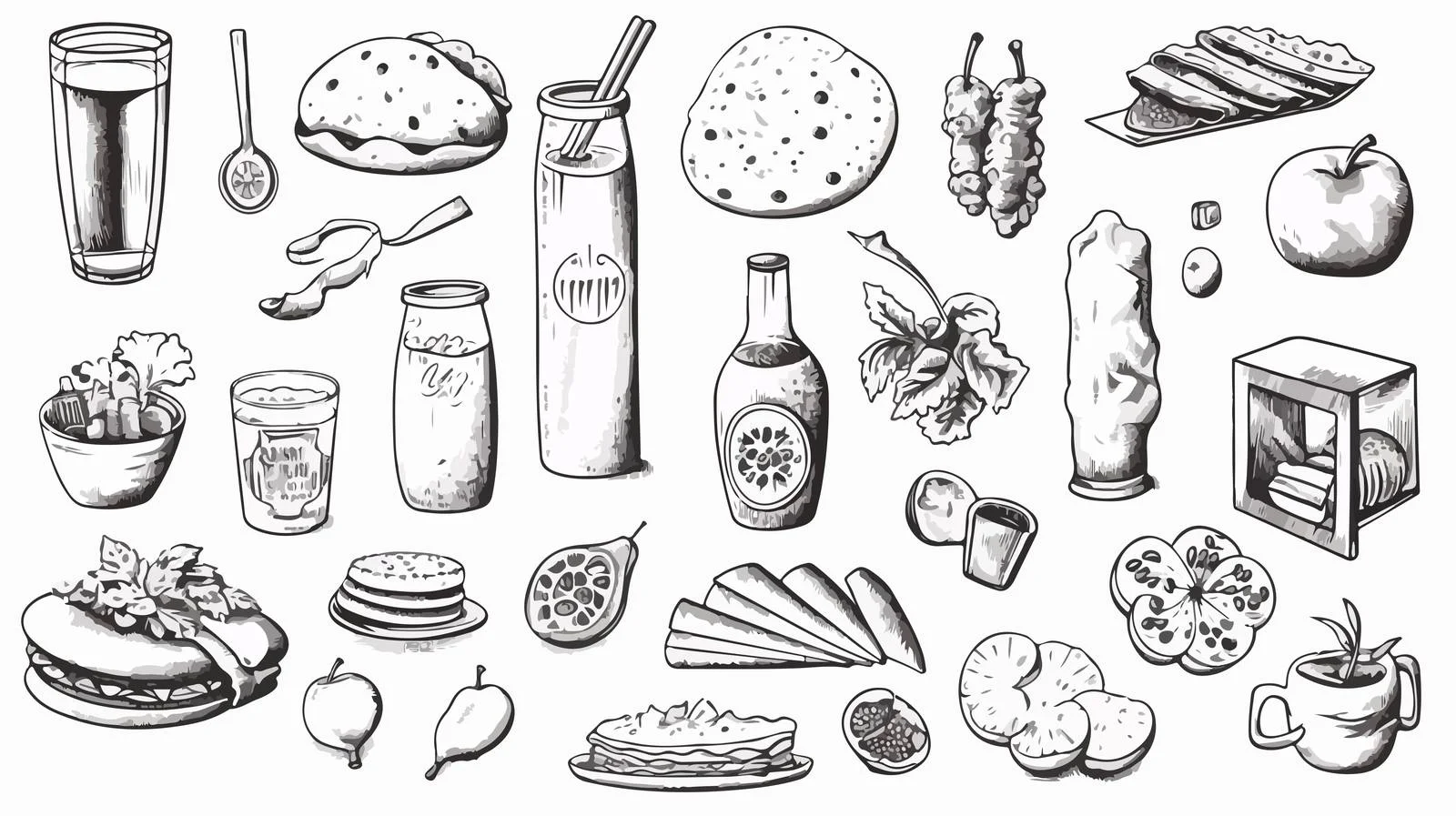 Hand-drawn Picnic Items Assortment Collection — free download from Dotvec