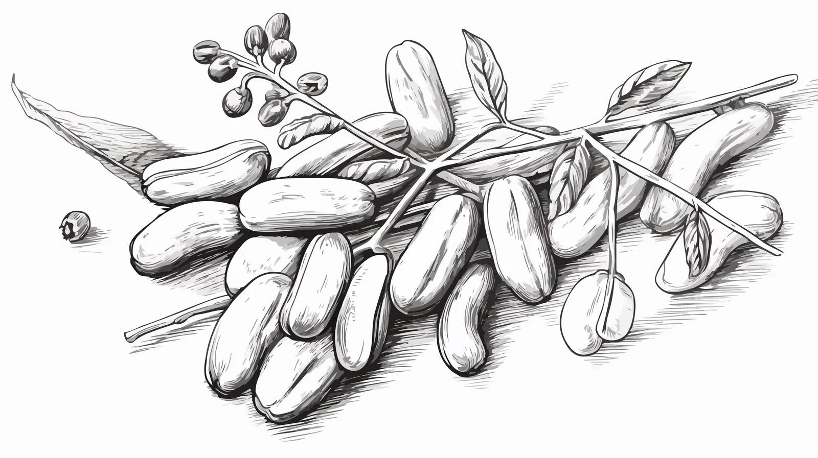 Detailed Hand-Drawn Turtle Bean Pods Illustration — free download from Dotvec