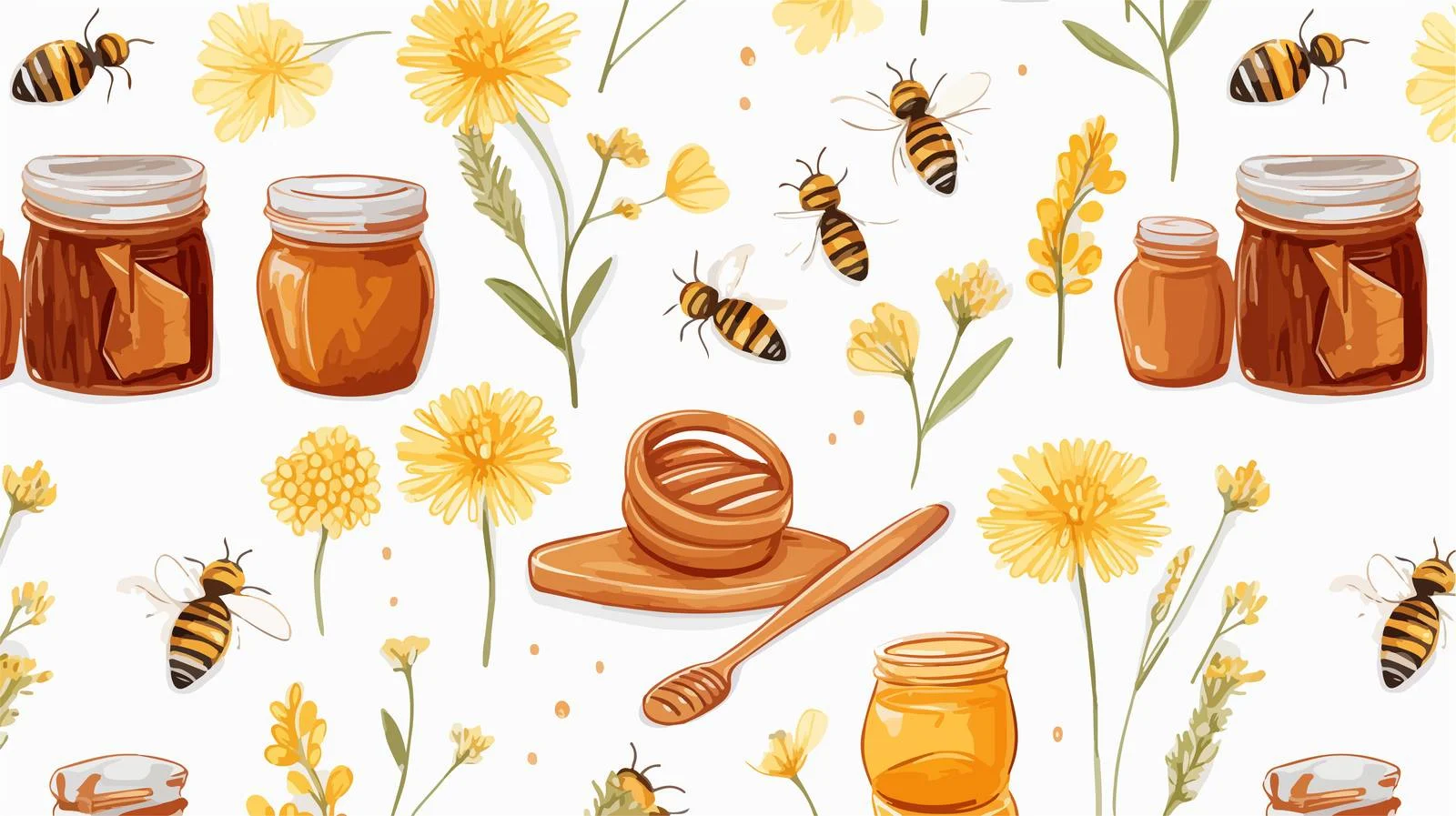 Gourmet Hand-Drawn Organic Food Pattern — free download from Dotvec