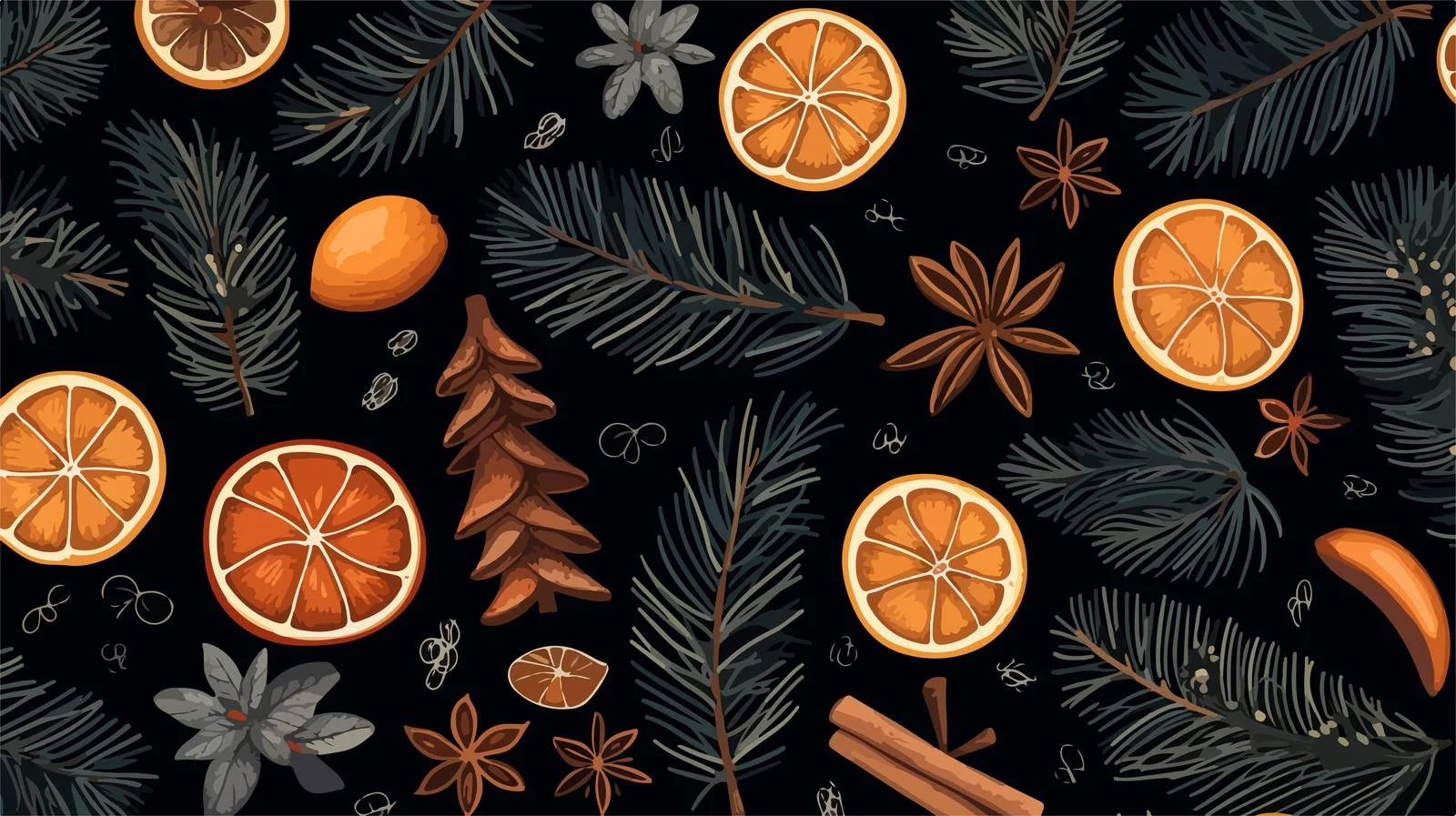 Elegant Christmas Elements Seamless Pattern — free download from Dotvec