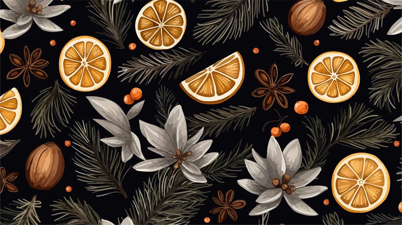 Festive Christmas Parts Hand-Drawn Pattern — free download from Dotvec