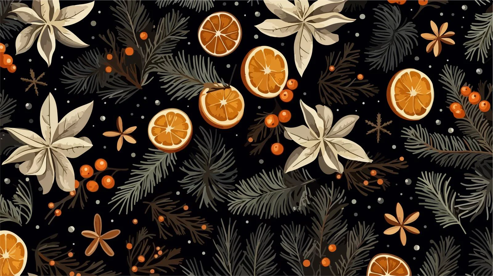 Festive Hand-Drawn Christmas Pattern Elements — free download from Dotvec