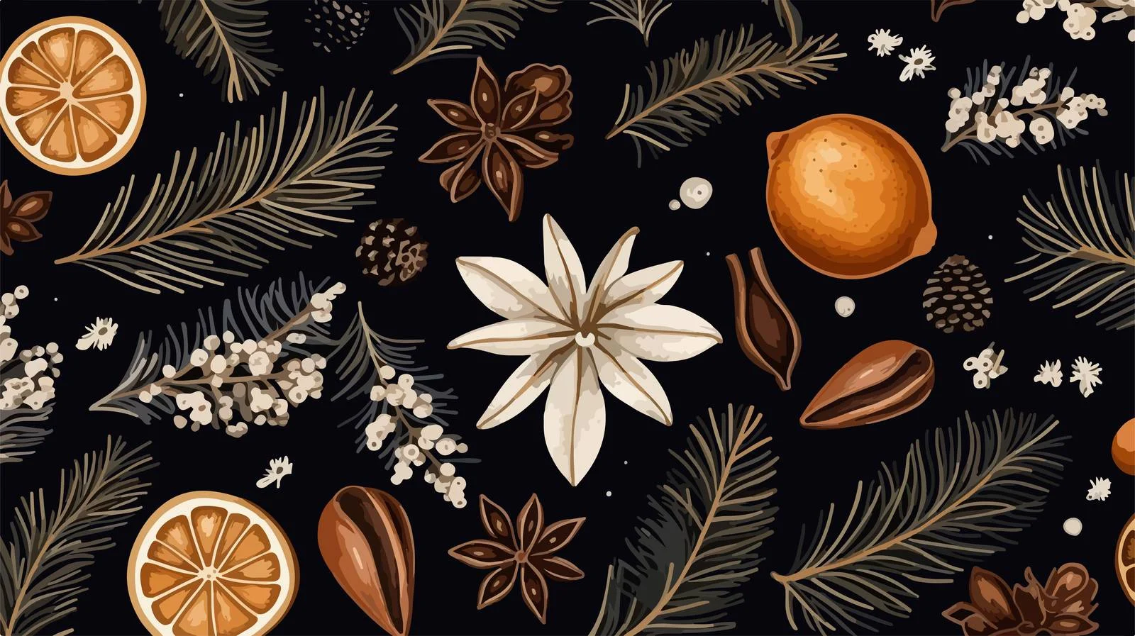 Festive Hand-Drawn Christmas Pattern — free download from Dotvec