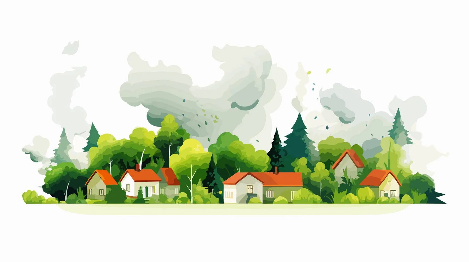 Quaint hand-drawn village illustration — free download from Dotvec