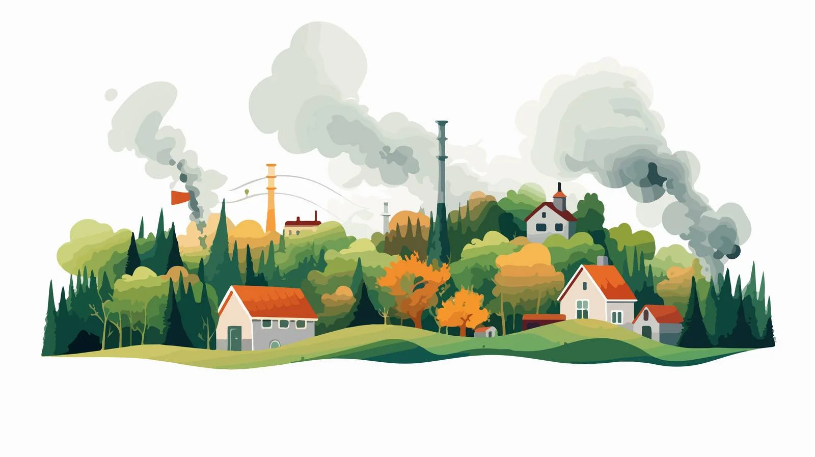 Charming Hand-Drawn Townscape with Houses — free download from Dotvec