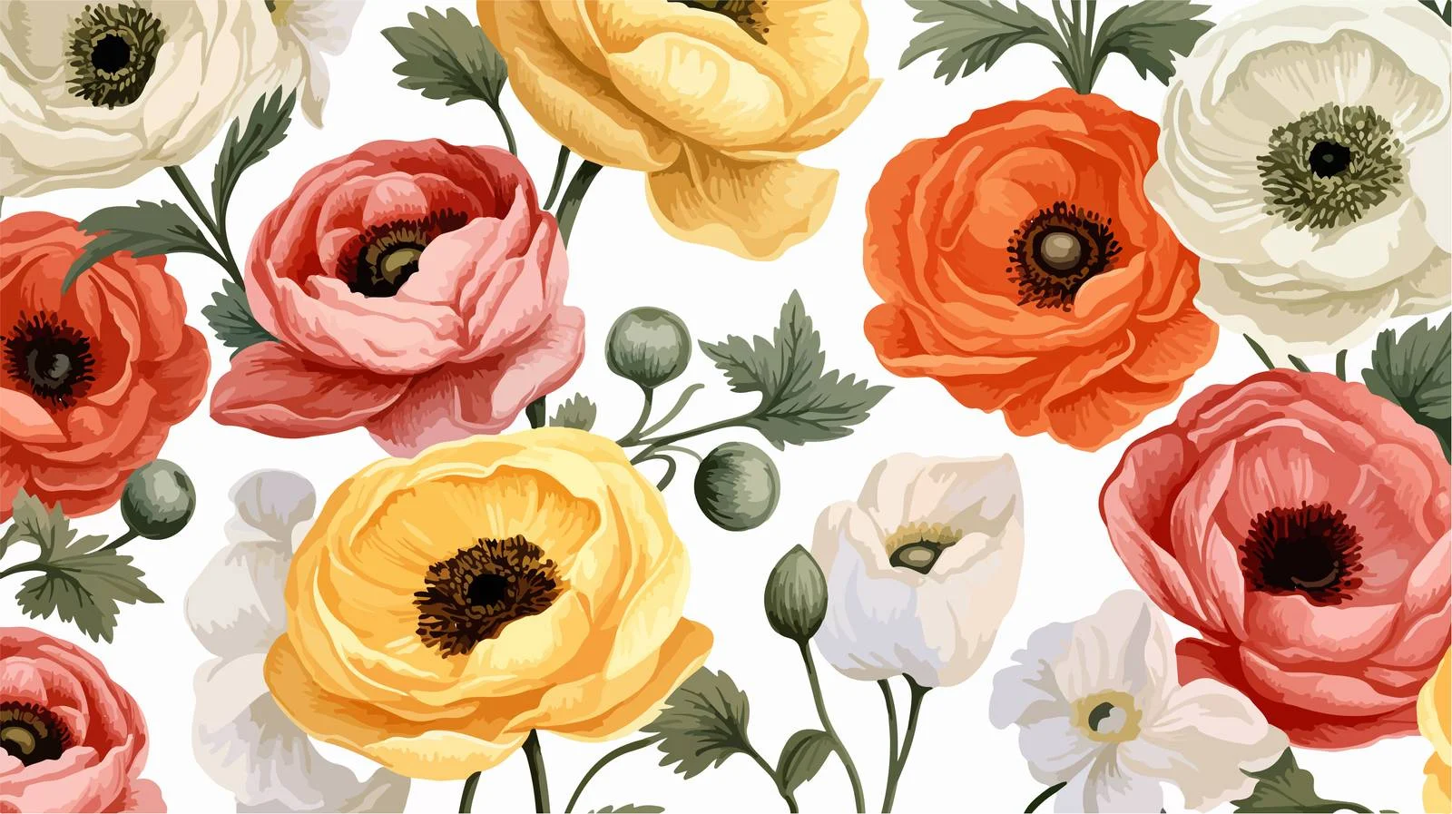 Exquisite Vintage Hand-Drawn Floral Pattern — free download from Dotvec