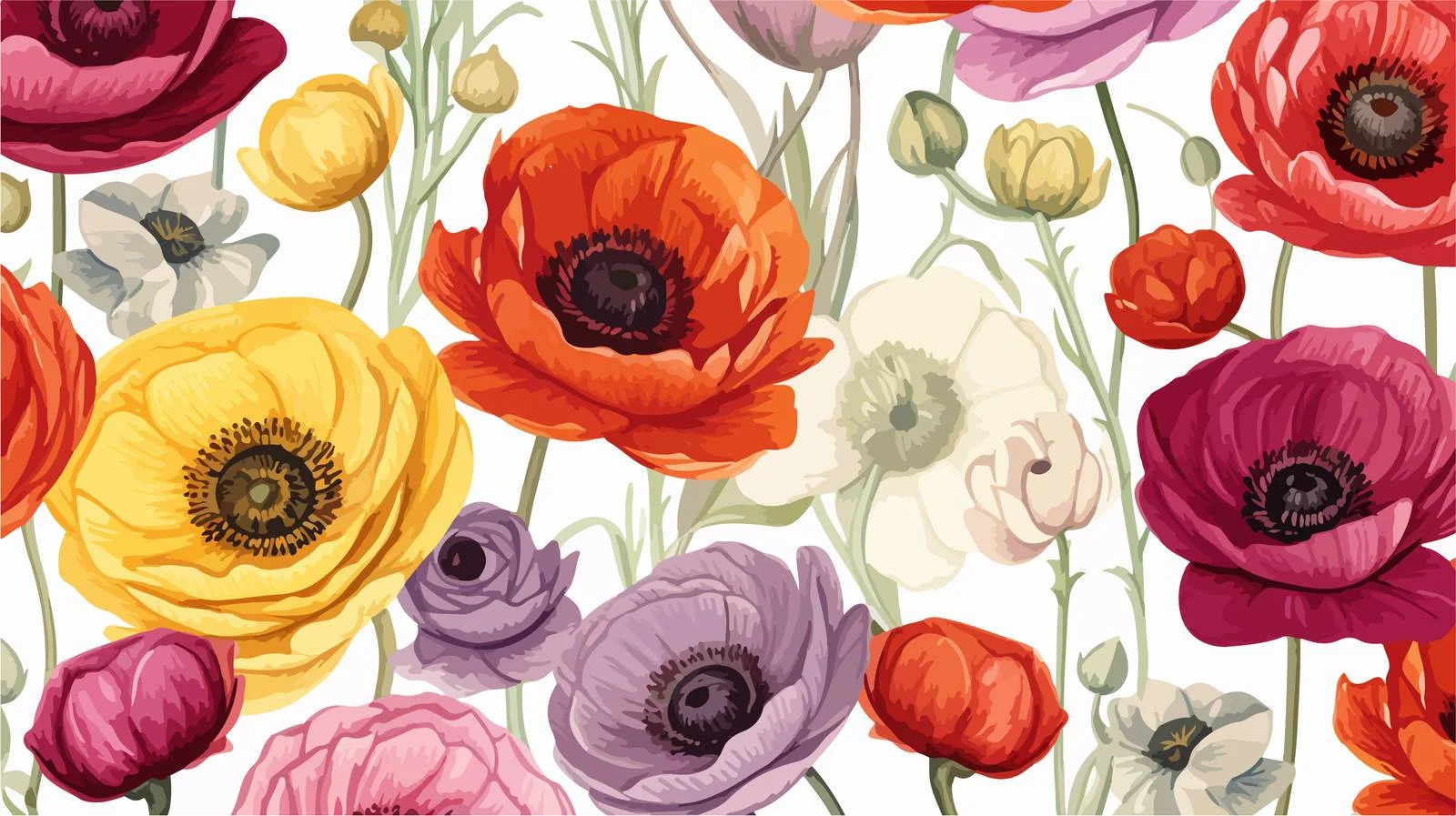 Elegant Hand-Drawn Colorful Floral Design — free download from Dotvec