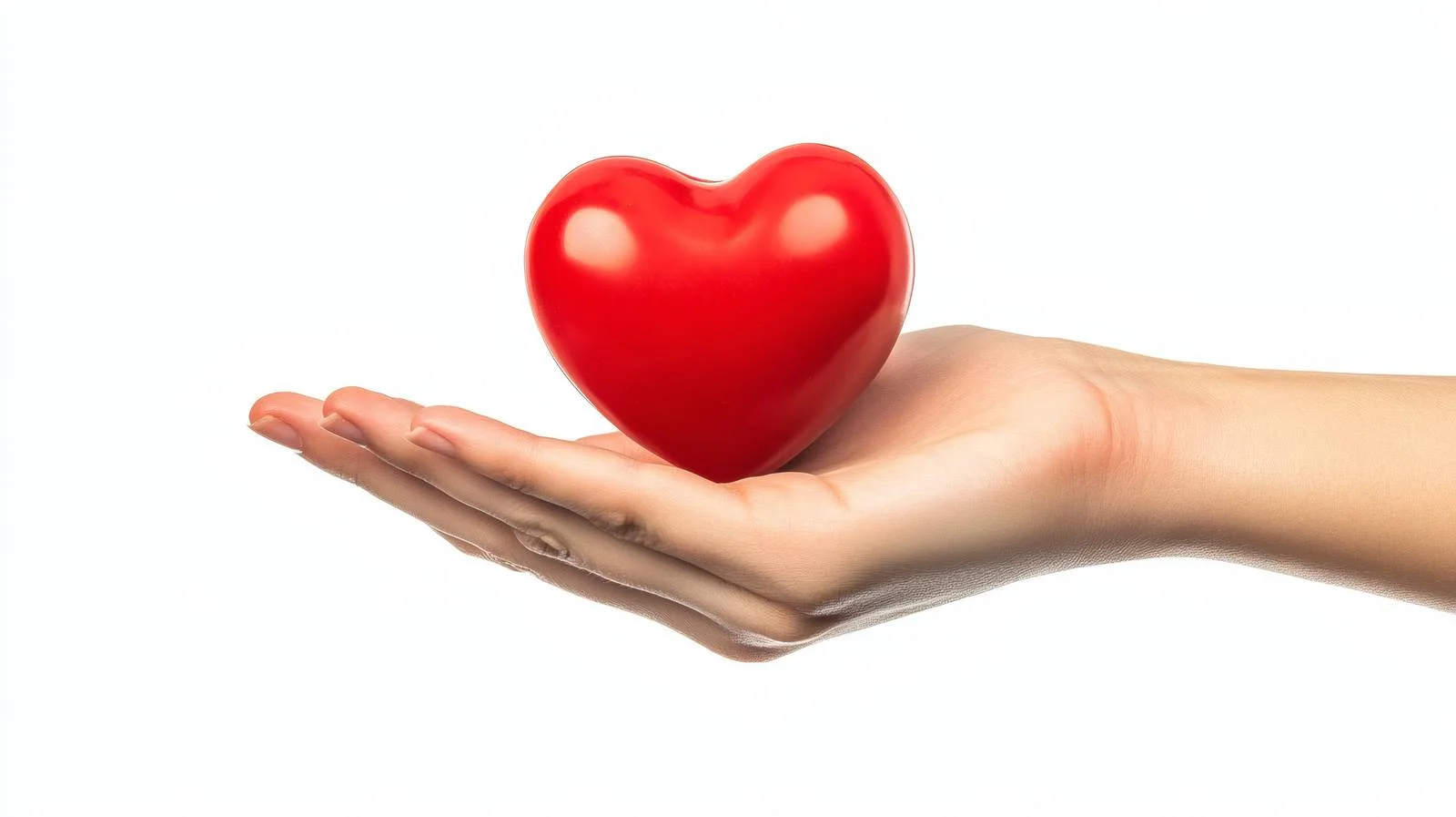 Caring Hand Embracing Red Heart on White — free download from Dotvec