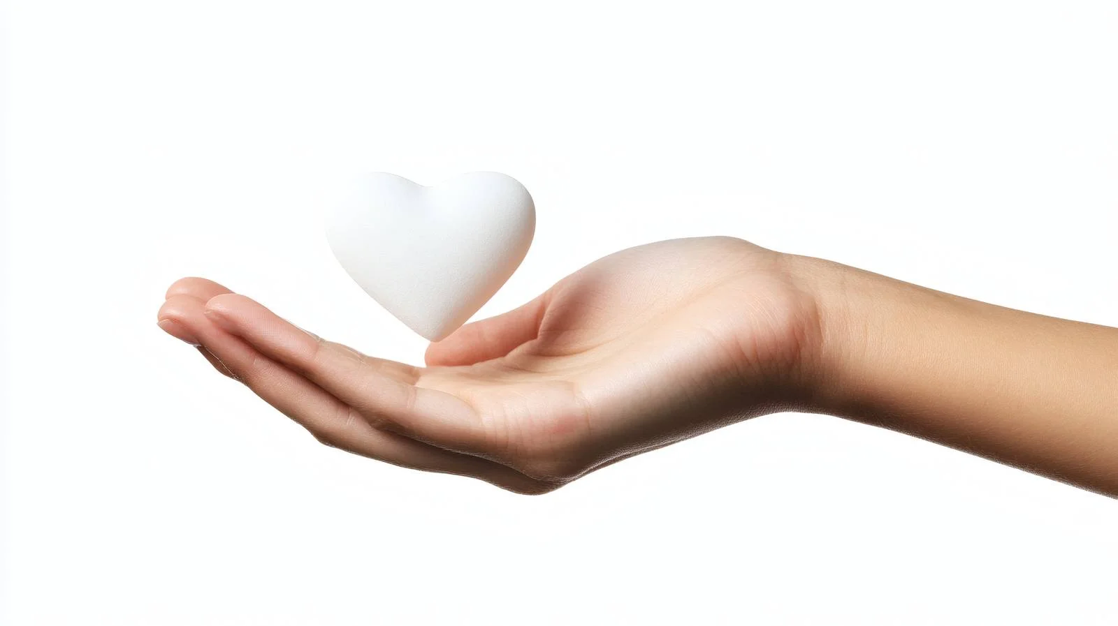 Graceful Hand Embracing White Heart Symbol — free download from Dotvec