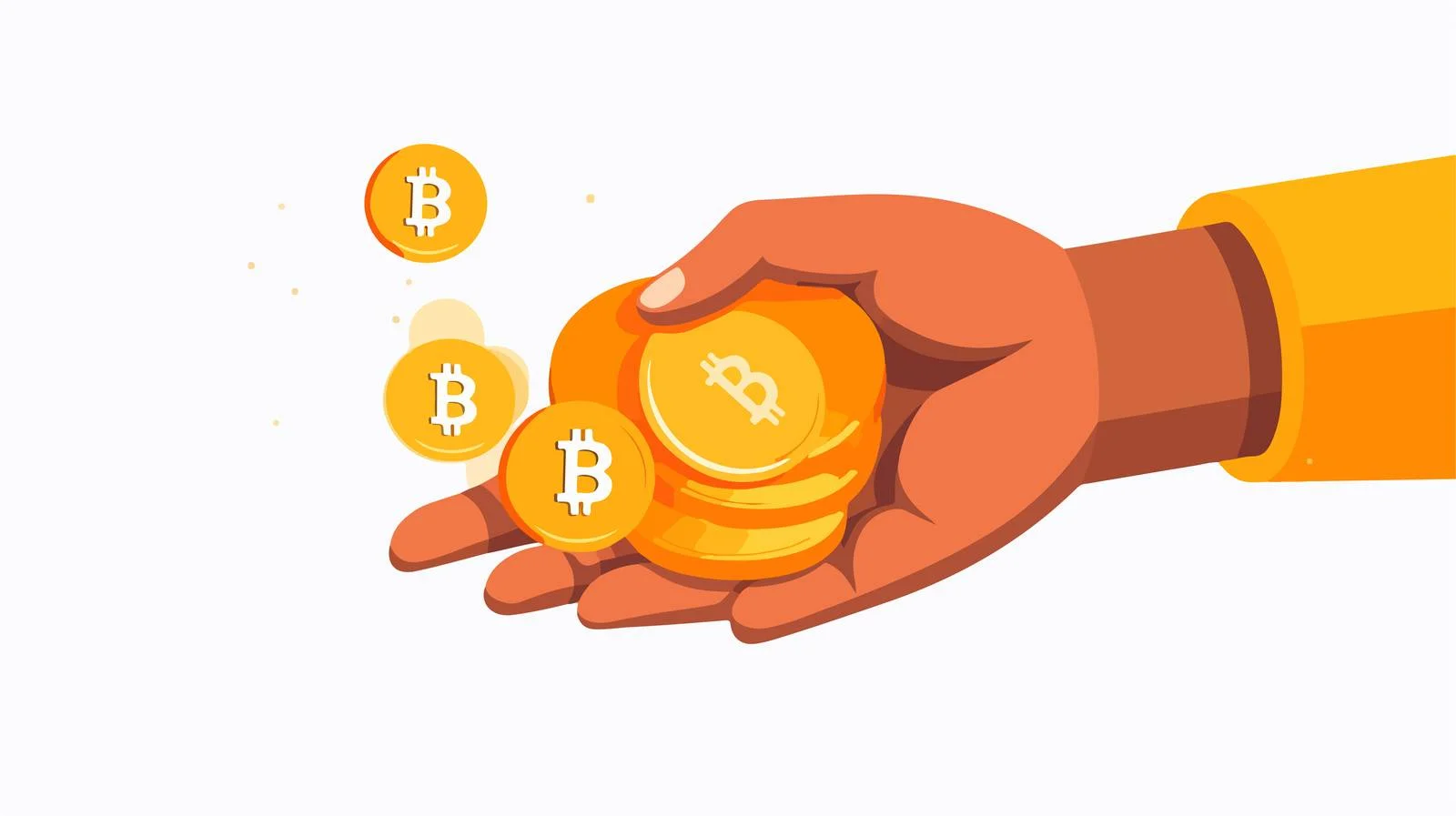 Financial concept: Hand holding gold coin — free download from Dotvec