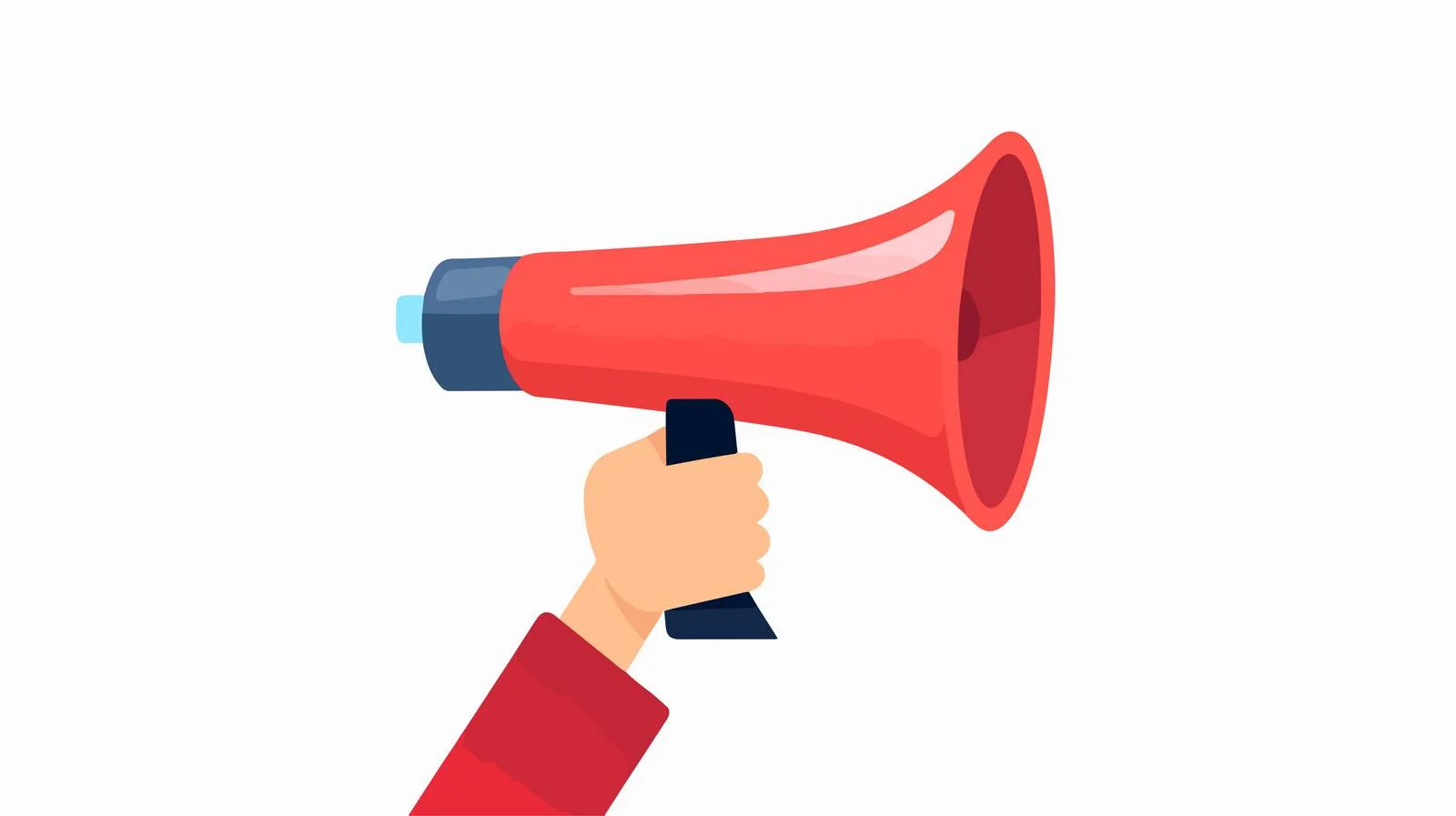 Public announcement with held megaphone — free download from Dotvec
