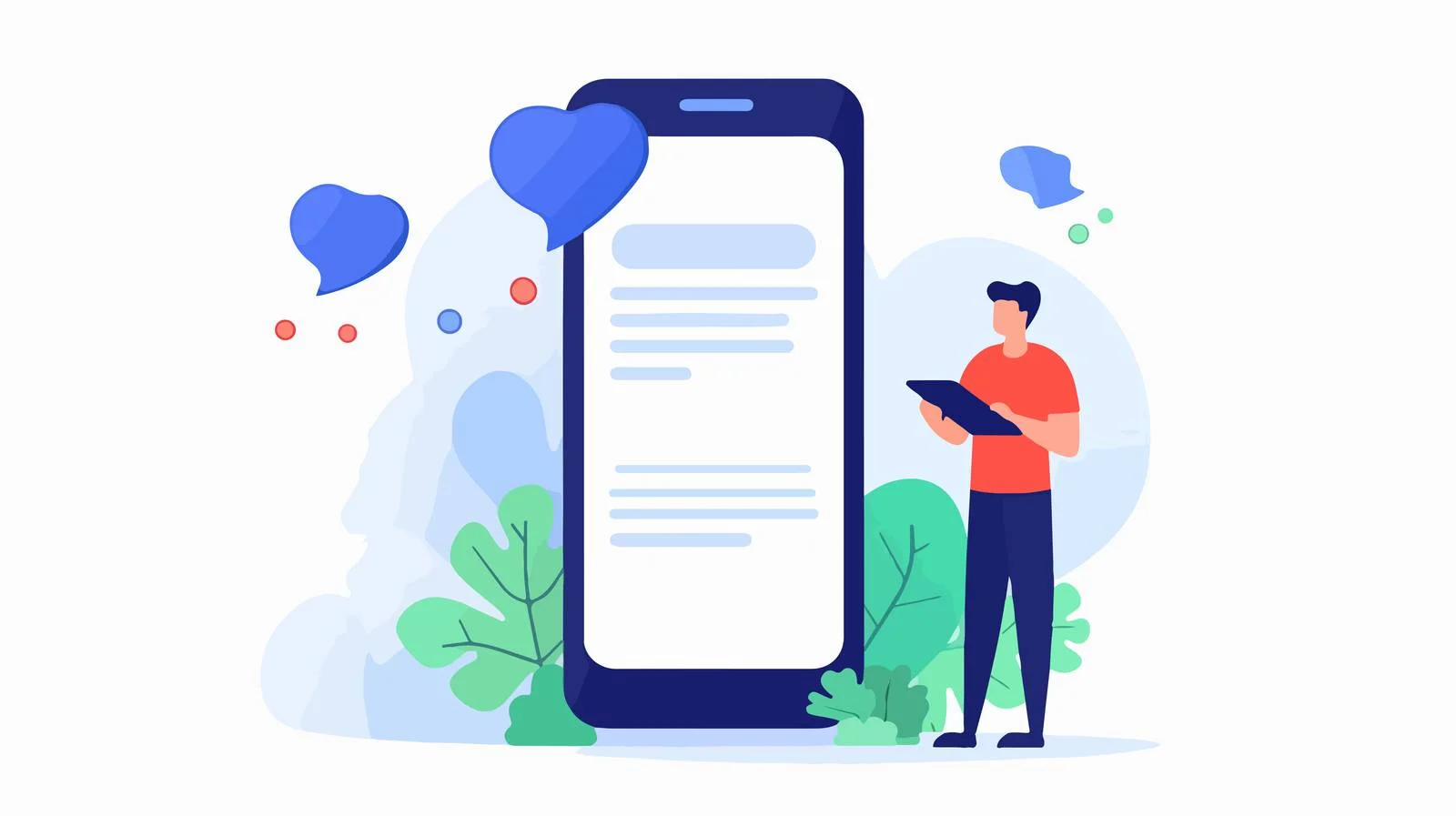 Person using smartphone for instant messaging — free download from Dotvec