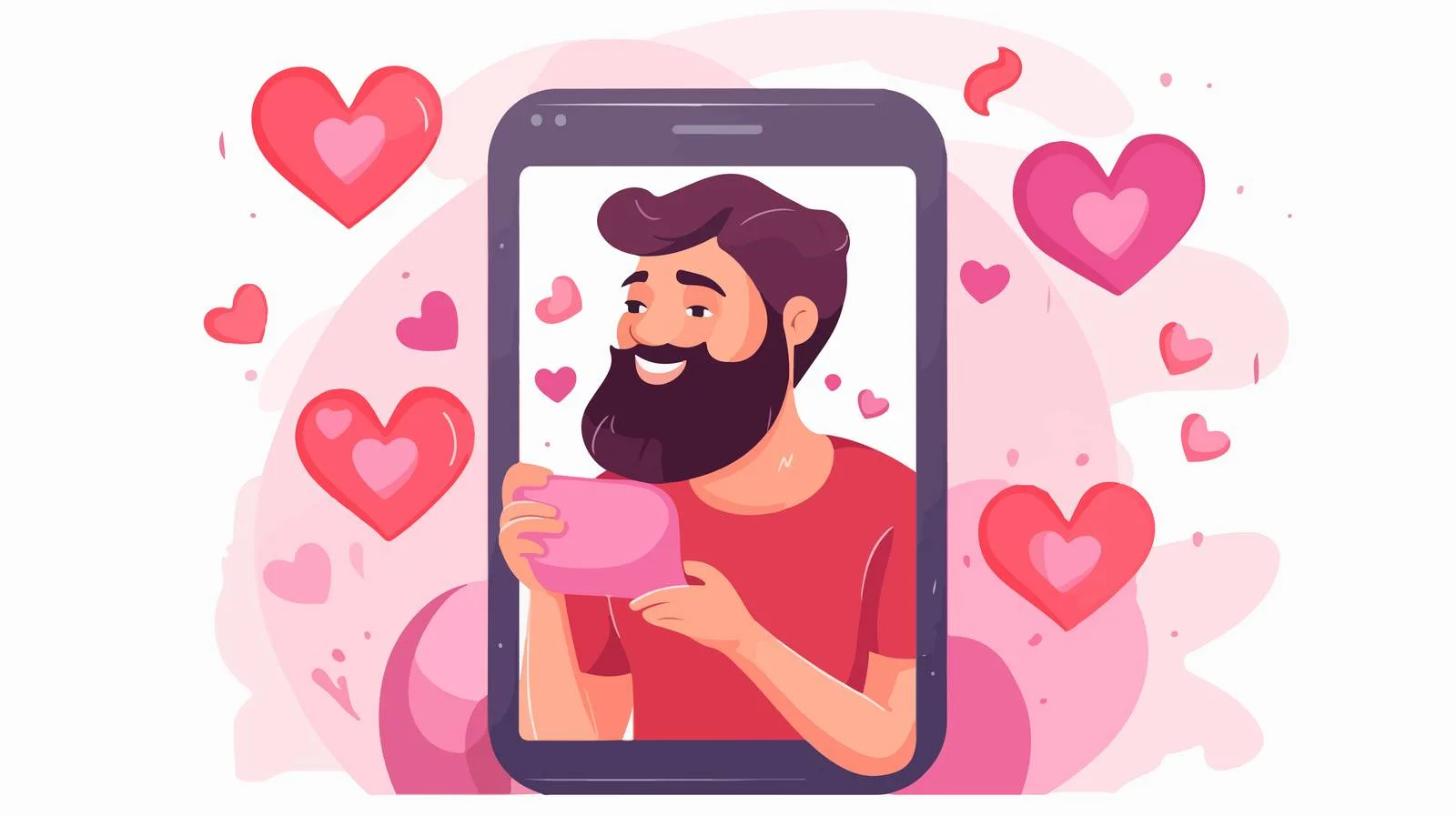 Man's portrait on smartphone held up — free download from Dotvec