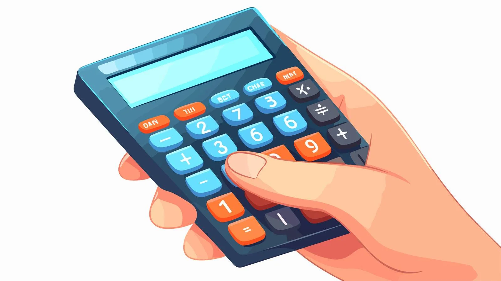 Financial analysis with hand holding calculator icon — free download from Dotvec