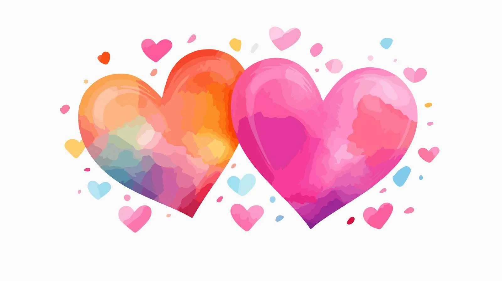 Rainbow and Heart Decorated Image — free download from Dotvec