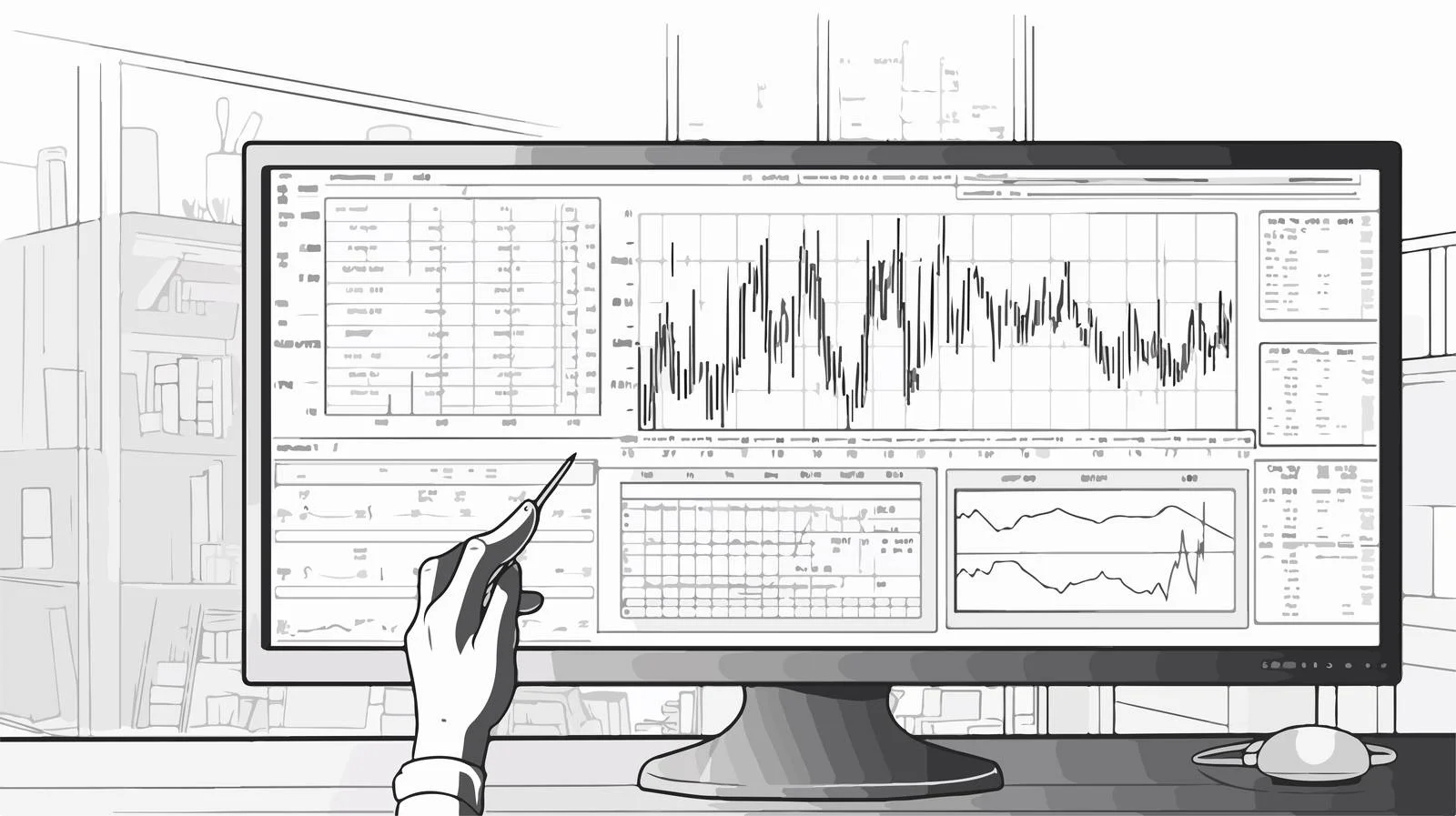 Interactive Presentation Display Screen with Hand — free download from Dotvec