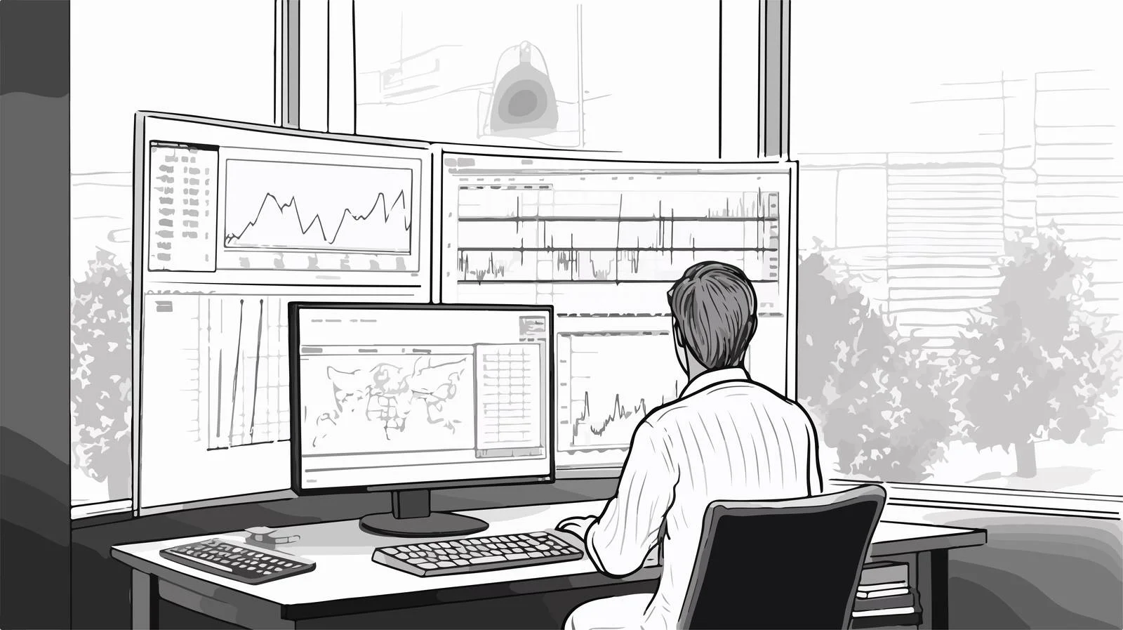 Technology demo with Hand pointing at computer screen — free download from Dotvec