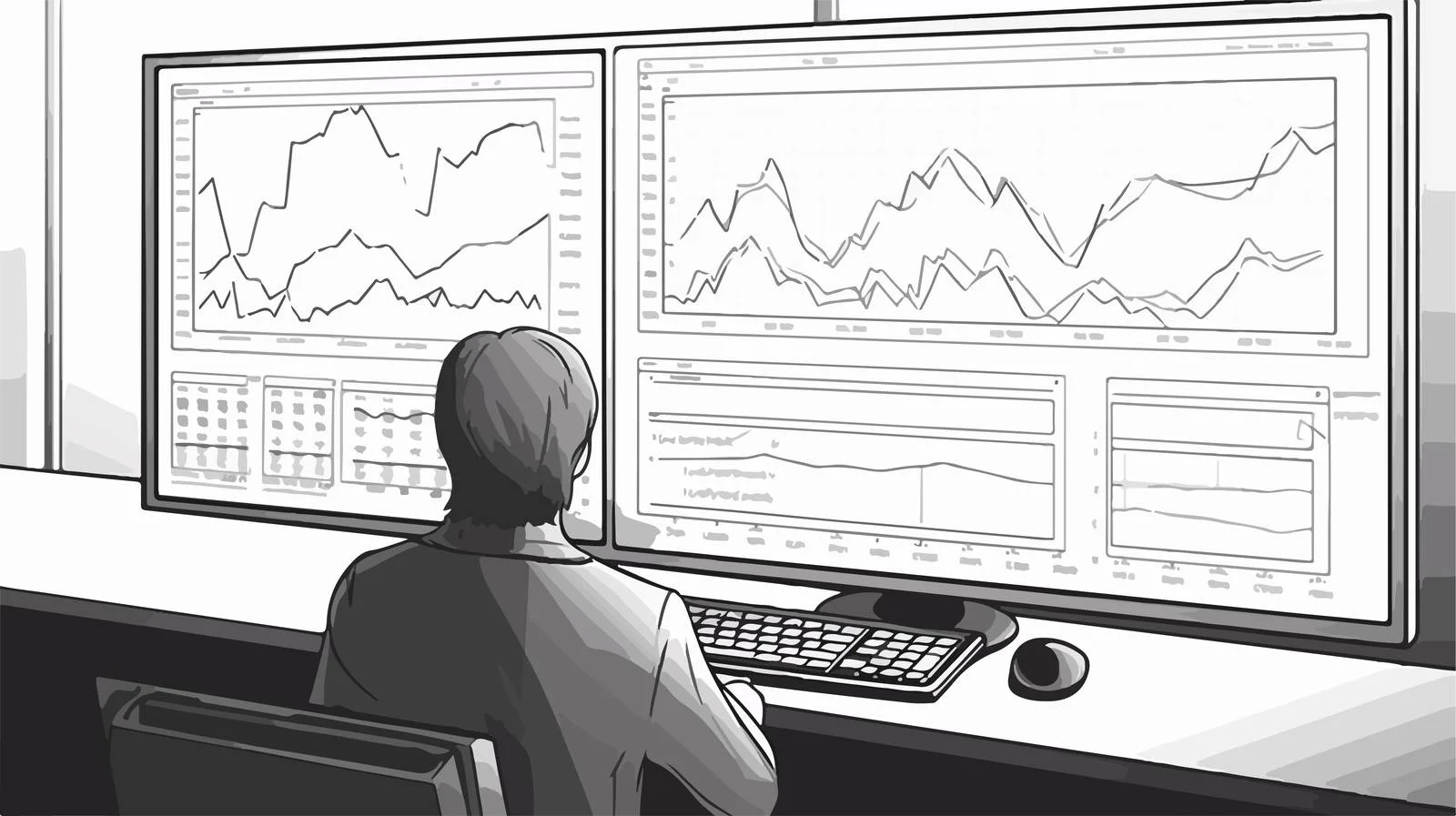 Human pointing at computer screen with variation — free download from Dotvec