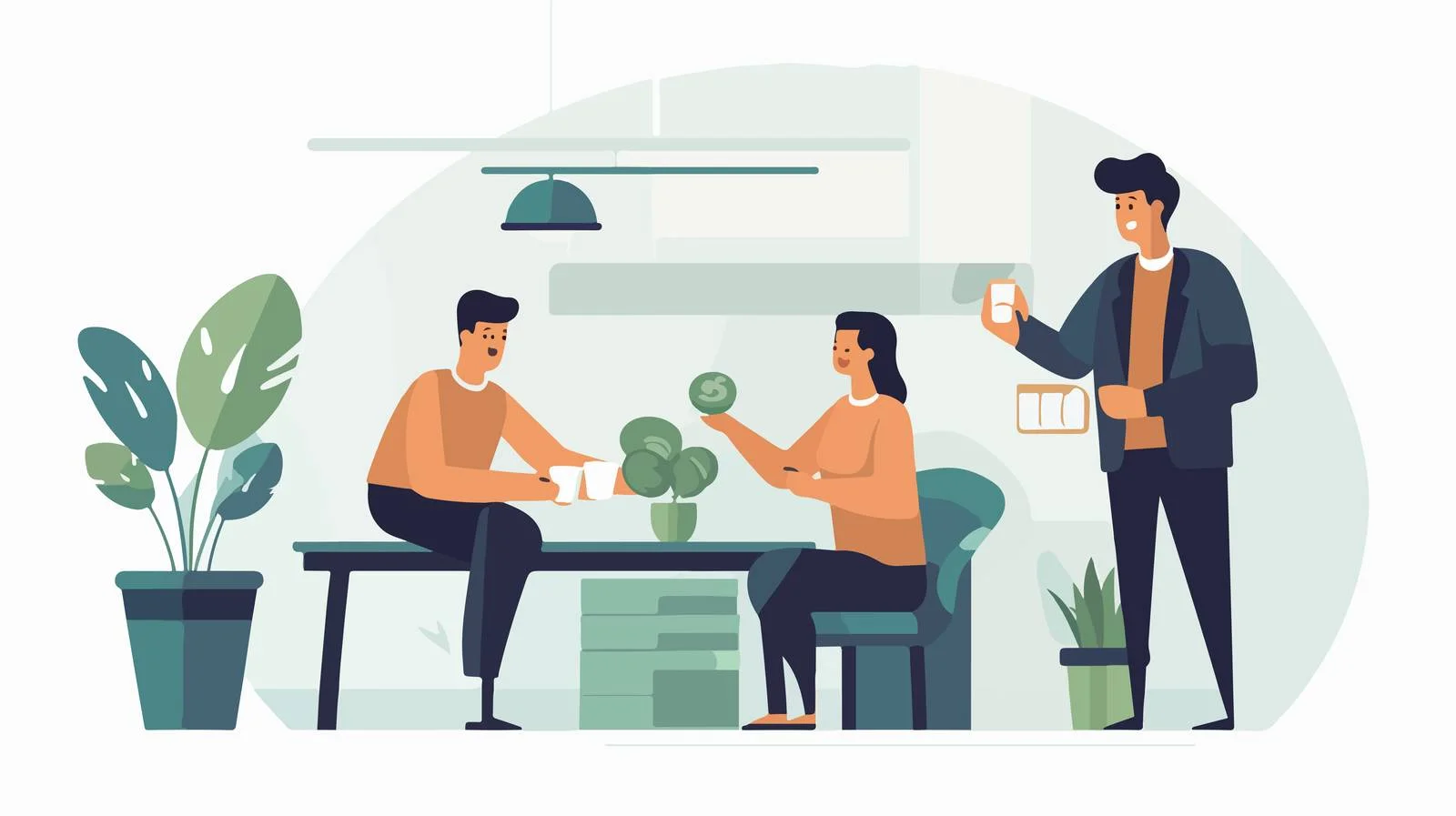 Professional barista selling coffee for profit — free download from Dotvec